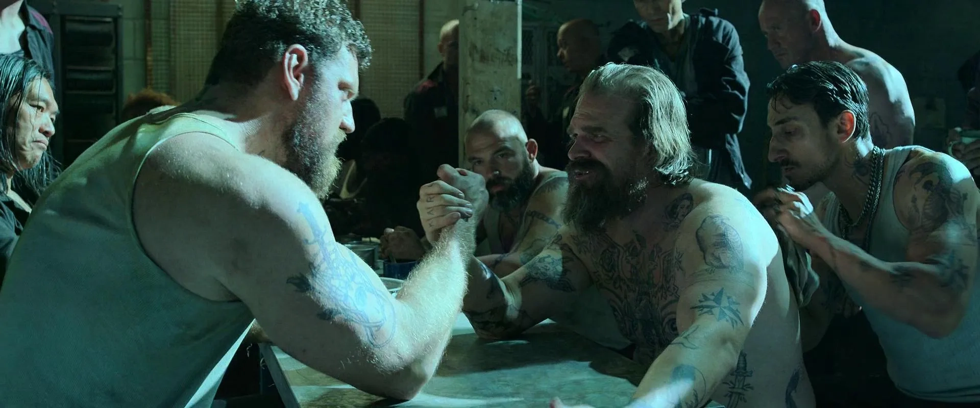 David Harbour and Olivier Richters in Black Widow (2021)