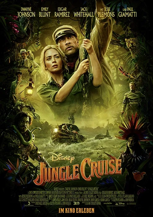 Paul Giamatti, Dwayne Johnson, Jesse Plemons, Edgar Ramírez, Emily Blunt, and Jack Whitehall in Jungle Cruise (2021)