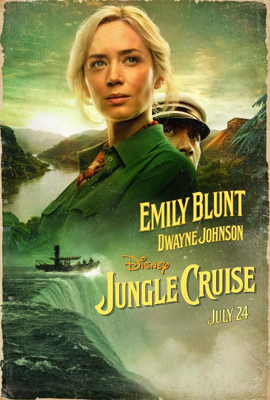 Dwayne Johnson and Emily Blunt in Jungle Cruise (2021)
