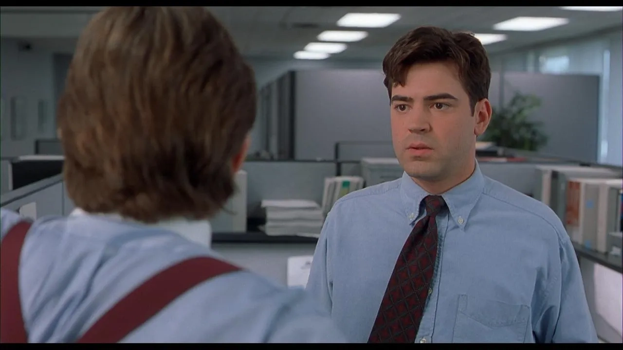 Gary Cole and Ron Livingston in Office Space (1999)