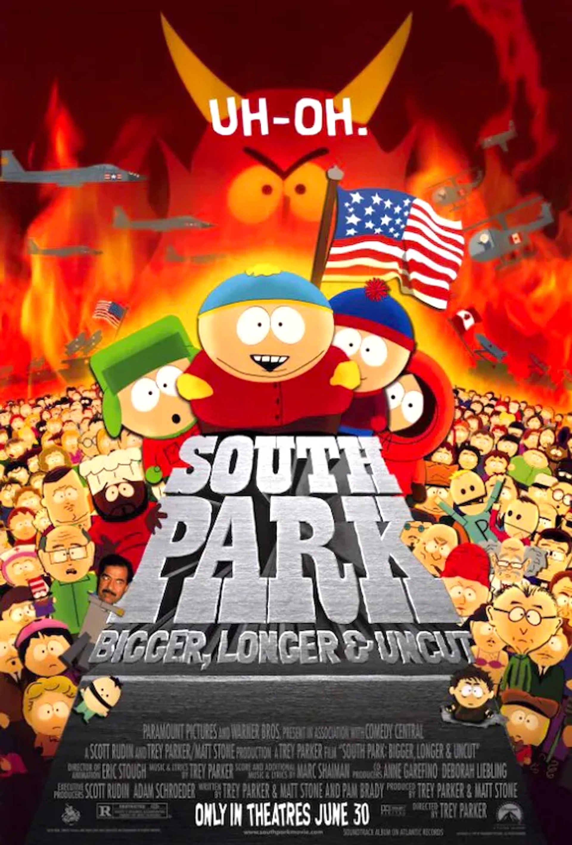 Matt Stone, Isaac Hayes, Trey Parker, Mary Kay Bergman, Franchesca Clifford, Anthony Cross-Thomas, Jennifer Howell, and Jesse Brant Howell in South Park: Bigger, Longer & Uncut (1999)