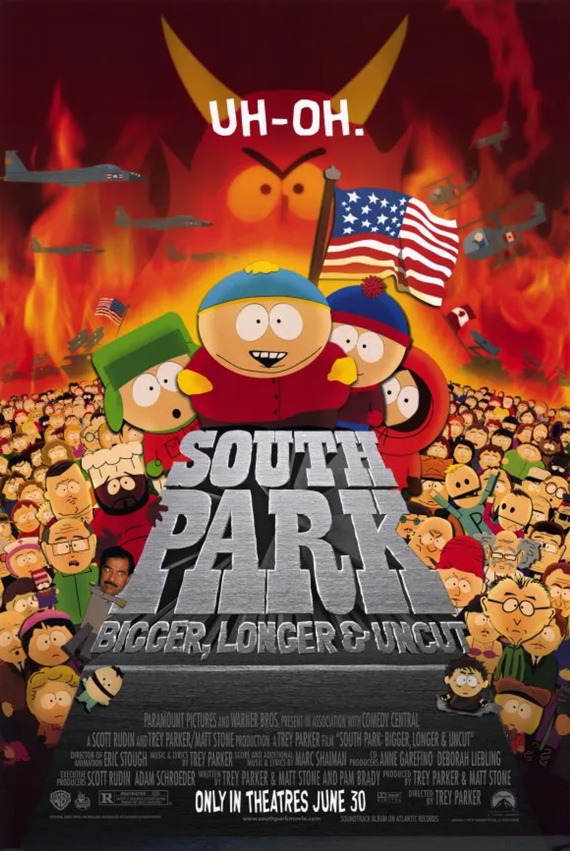 Matt Stone, Isaac Hayes, Trey Parker, Mary Kay Bergman, Franchesca Clifford, Anthony Cross-Thomas, and Jesse Brant Howell in South Park: Bigger, Longer & Uncut (1999)