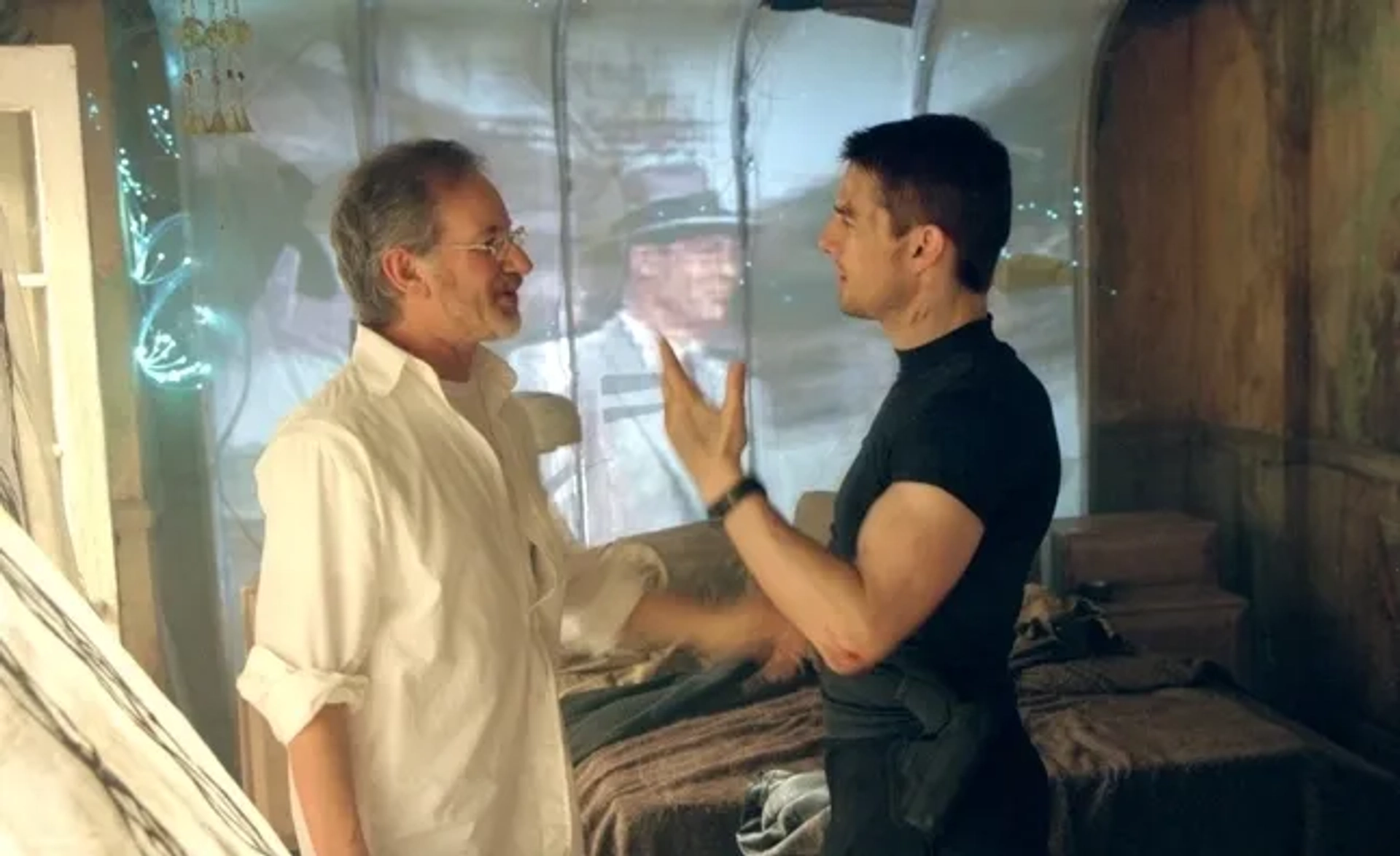 Tom Cruise and Steven Spielberg in Minority Report (2002)