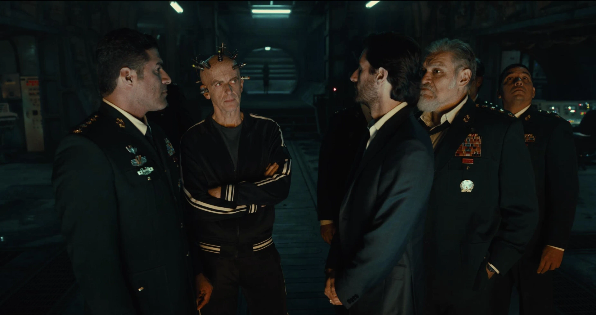 Still of Gerardo Davila, Peter Capaldi, Juan Diego Botto and Joaquin Cosio from The Suicide Squad (2021)