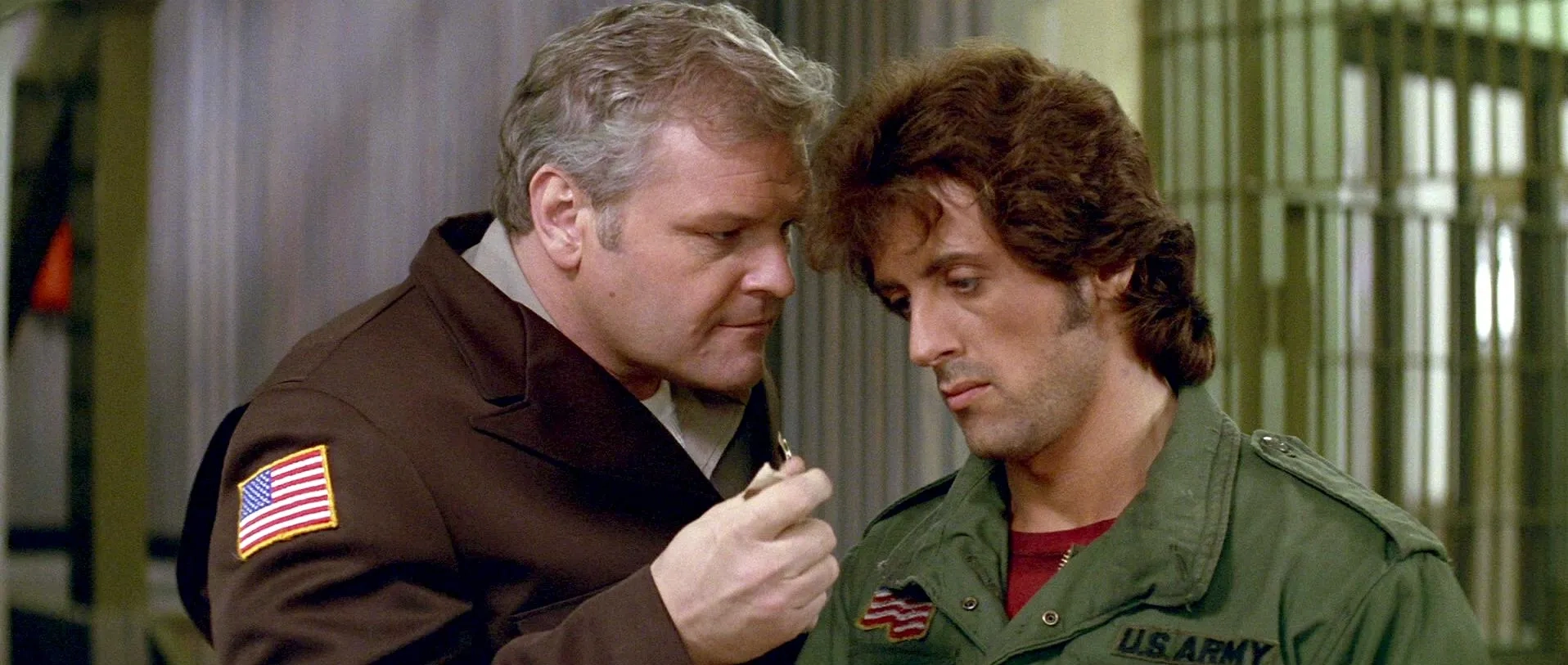 Sylvester Stallone and Brian Dennehy in First Blood (1982)