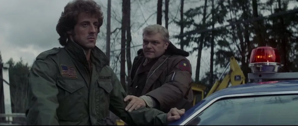 Sylvester Stallone and Brian Dennehy in First Blood (1982)