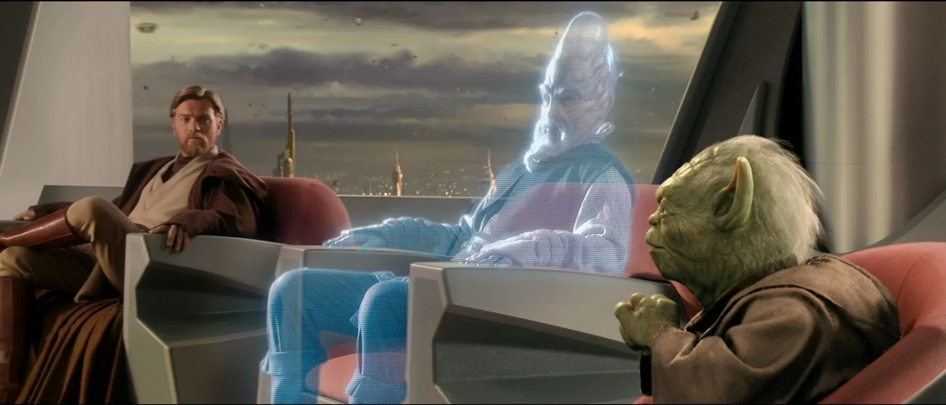 Ewan McGregor, Frank Oz, and Silas Carson in Star Wars: Episode III - Revenge of the Sith (2005)