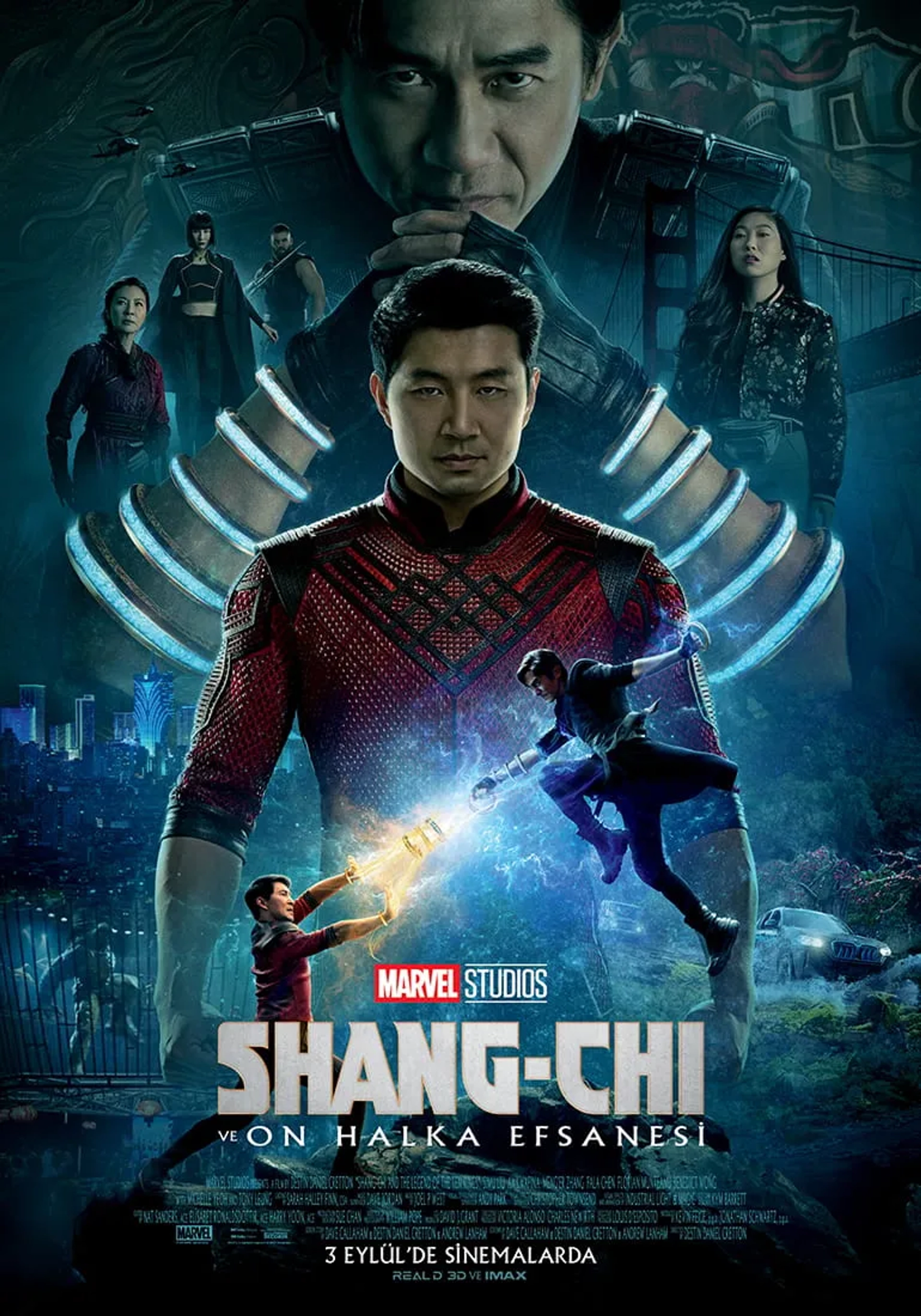 Tim Roth, Michelle Yeoh, Tony Leung Chiu-wai, Benedict Wong, Meng'er Zhang, Simu Liu, Awkwafina, and Florian Munteanu in Shang-Chi and the Legend of the Ten Rings (2021)