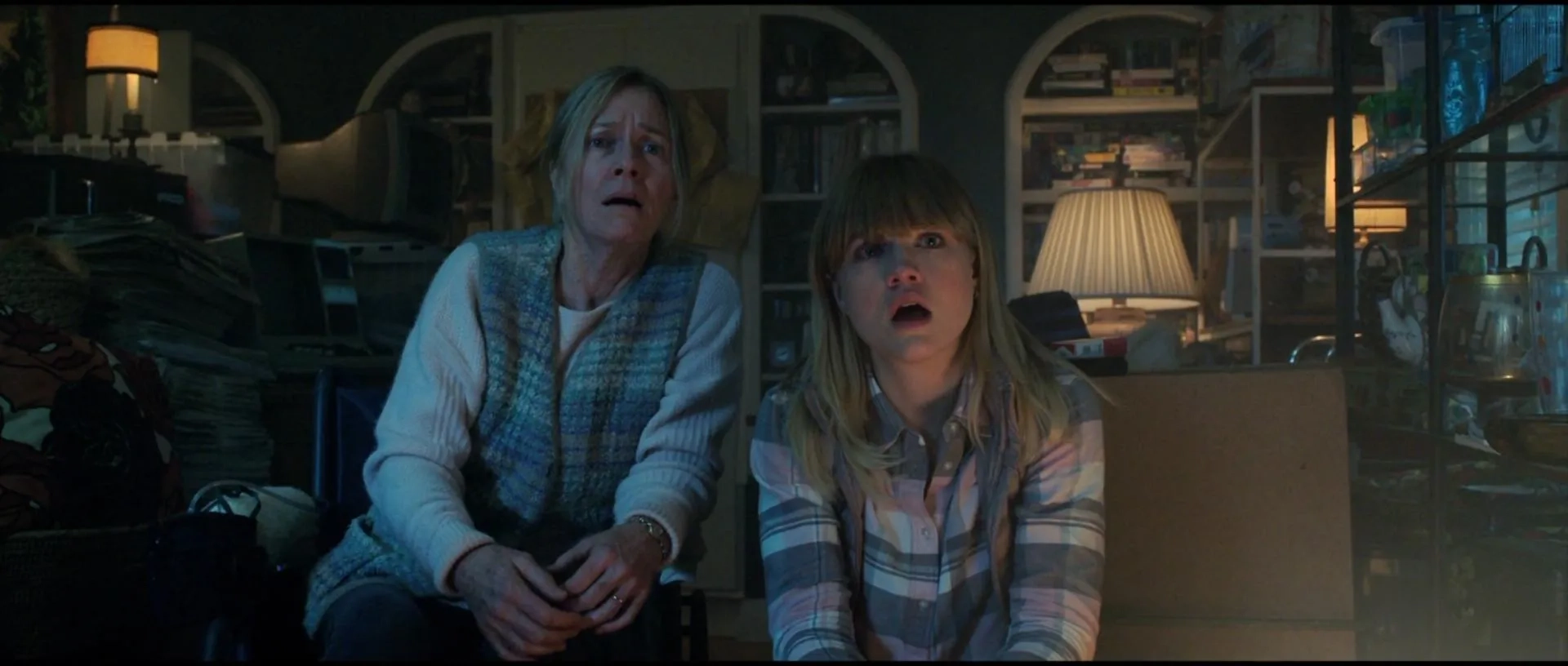 Susanna Thompson and Maddie Hasson in Malignant (2021)