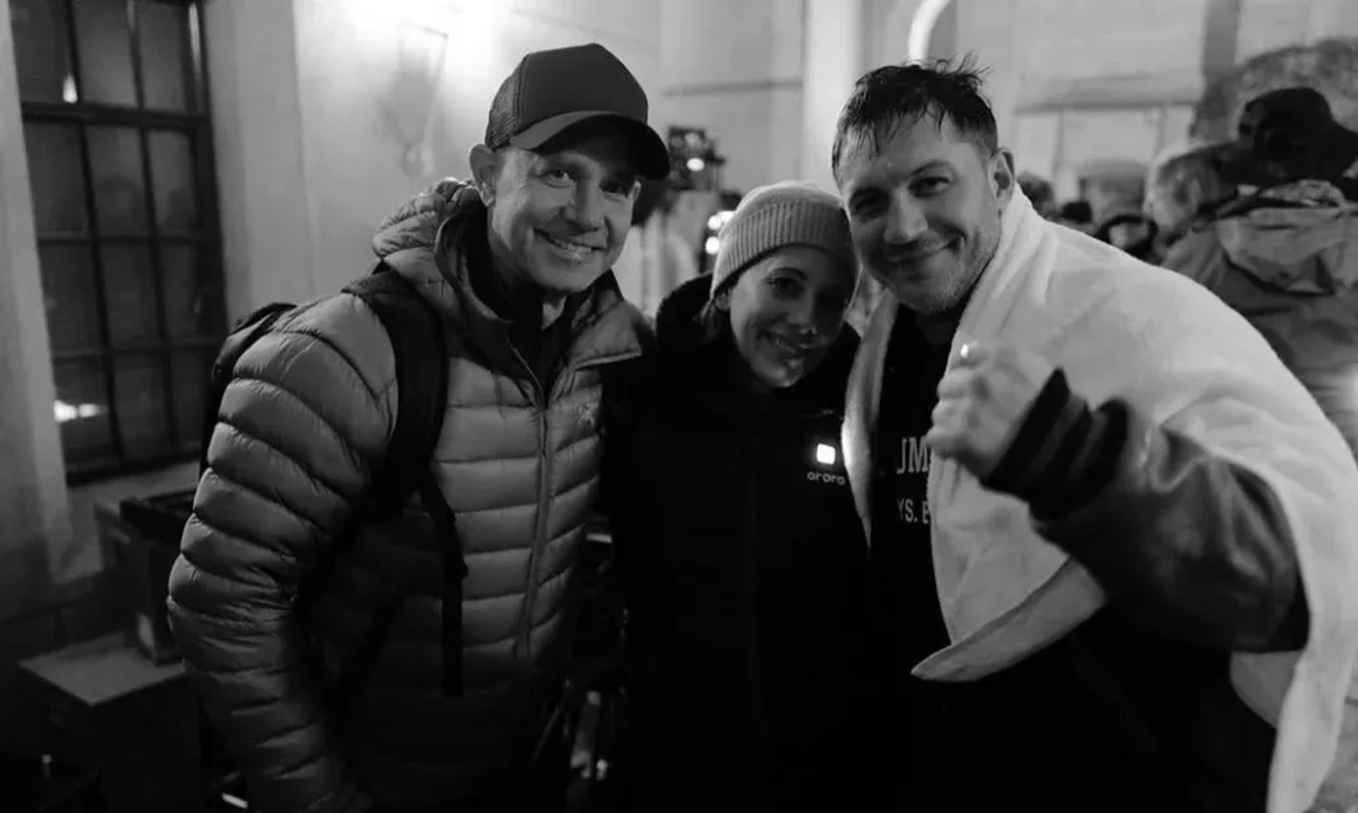 Tom Hardy, Hutch Parker, and Kelly Marcel in Venom: Let There Be Carnage (2021)