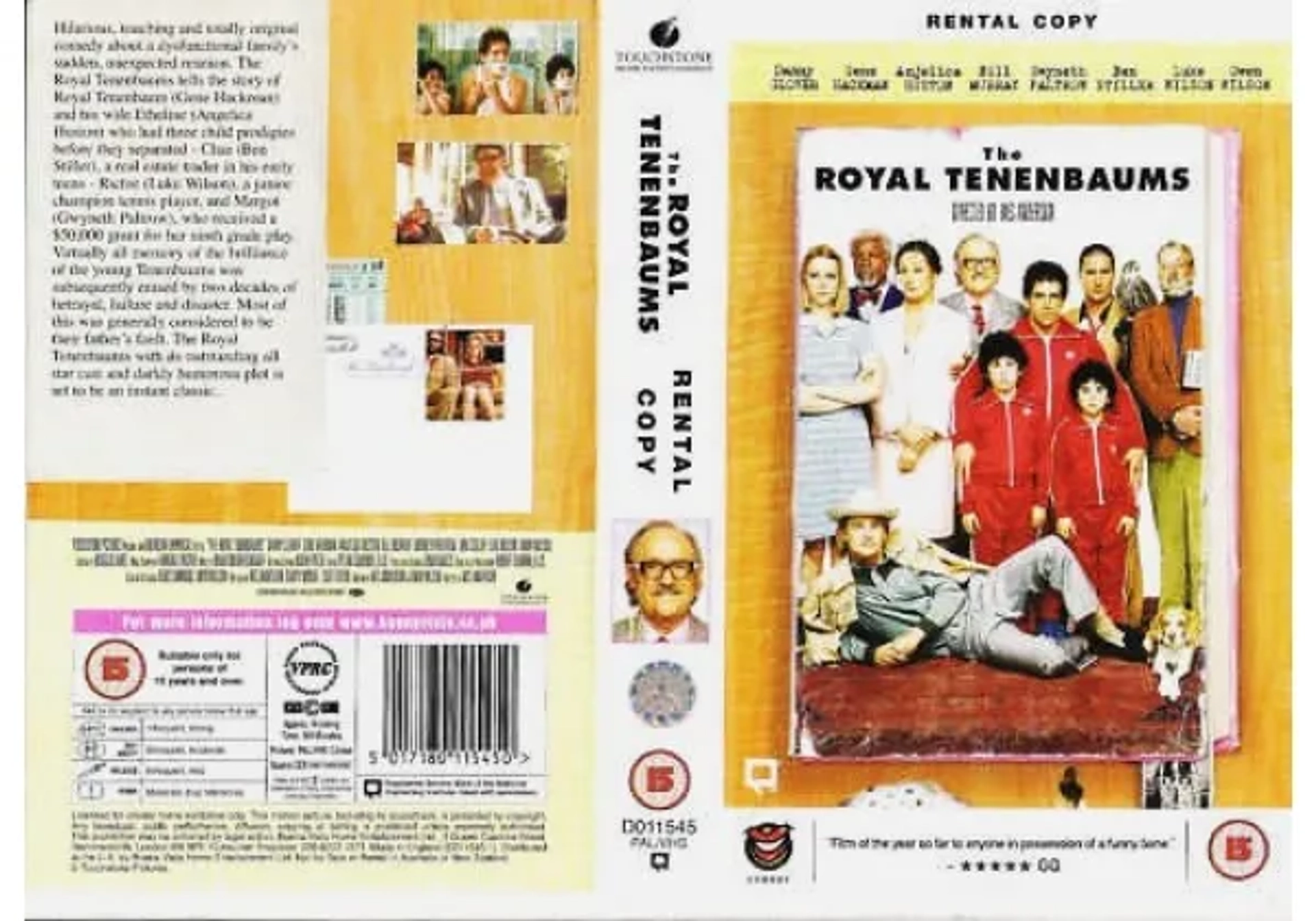 Bill Murray, Danny Glover, Gene Hackman, Gwyneth Paltrow, Anjelica Huston, Ben Stiller, Luke Wilson, Owen Wilson, Jonah Meyerson, and Grant Rosenmeyer in The Royal Tenenbaums (2001)