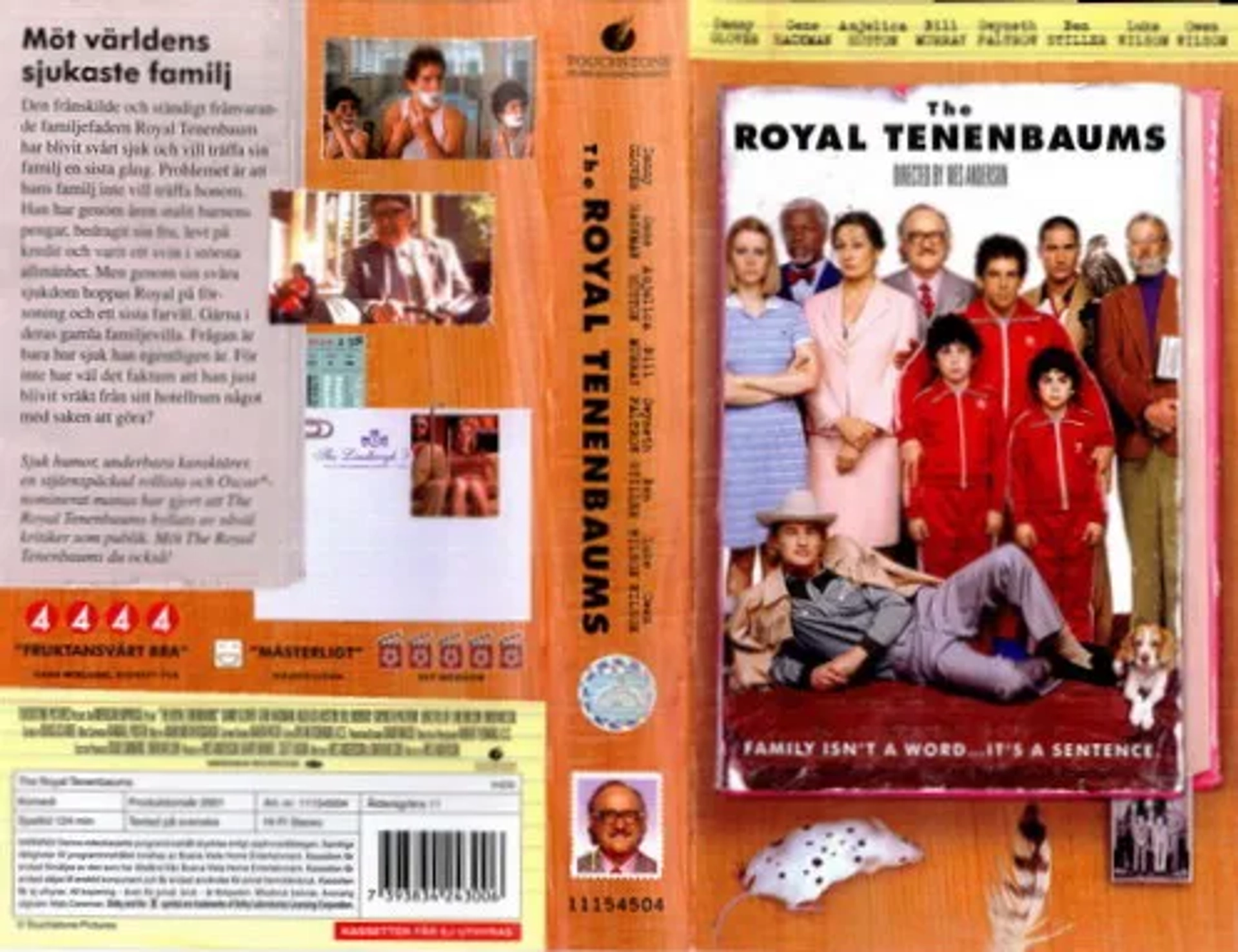 Bill Murray, Danny Glover, Gene Hackman, Gwyneth Paltrow, Anjelica Huston, Ben Stiller, Luke Wilson, Owen Wilson, Jonah Meyerson, and Grant Rosenmeyer in The Royal Tenenbaums (2001)