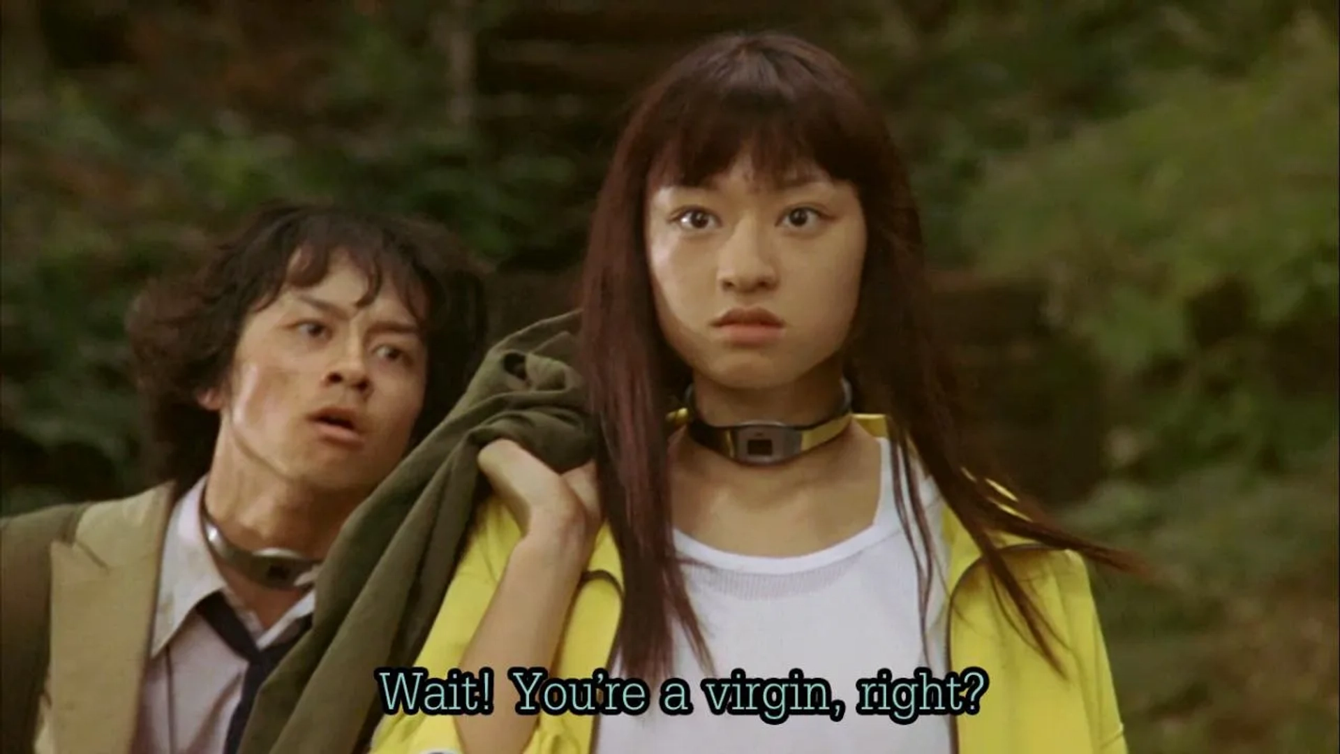 Chiaki Kuriyama and Hirohito Honda in Battle Royale (2000)