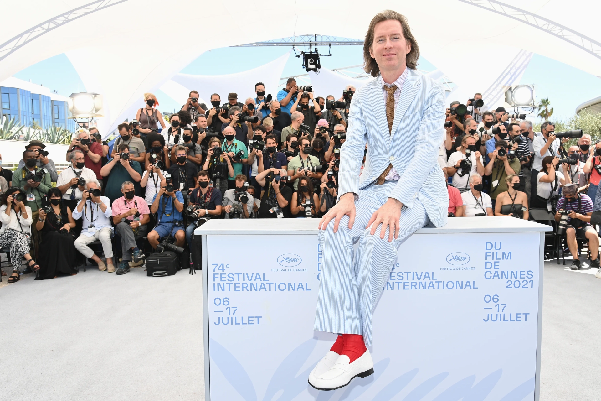 Wes Anderson at an event for The French Dispatch (2021)