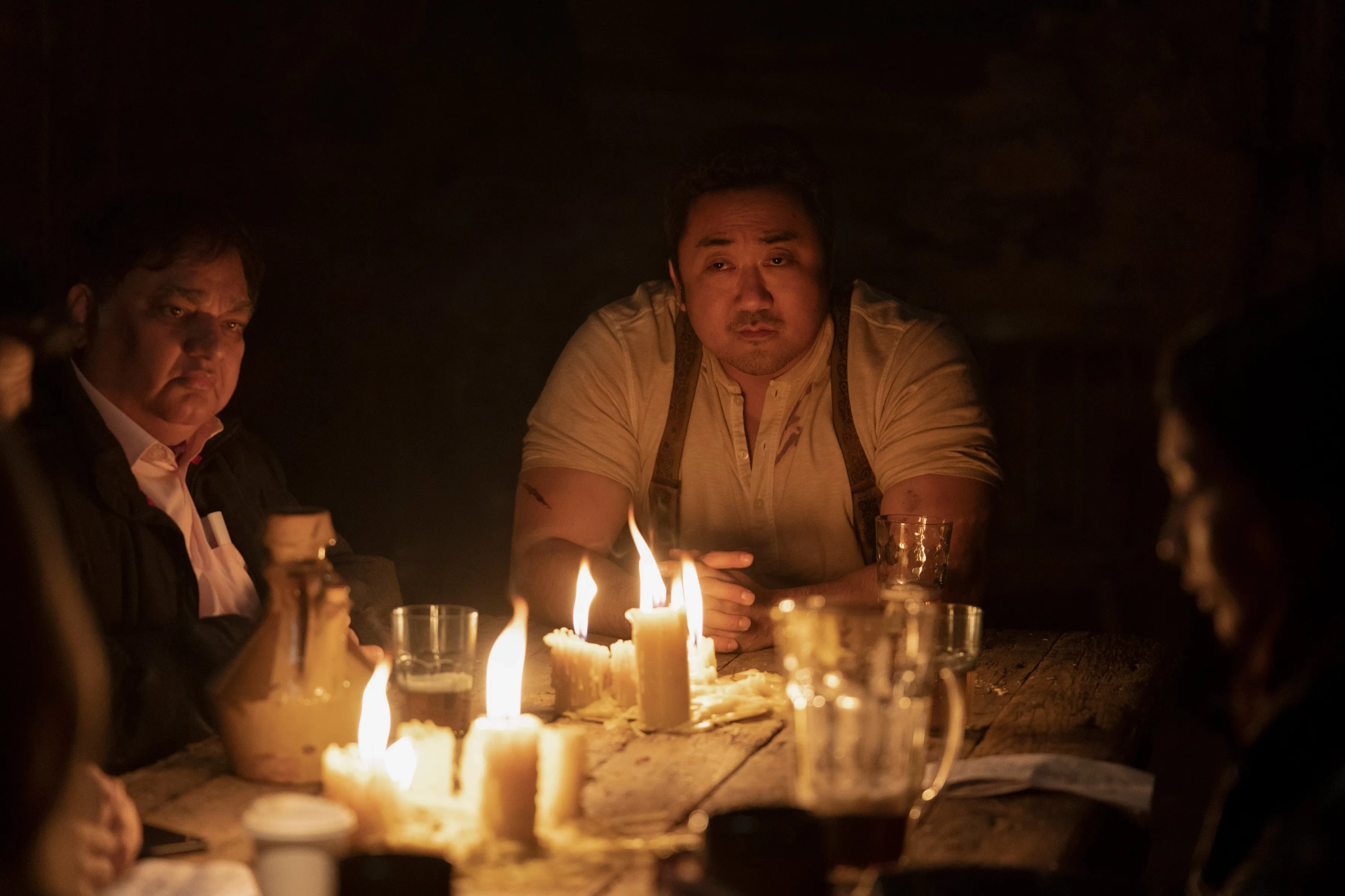 Harish Patel, Ma Dong-seok, and Barry Keoghan in Eternals (2021)