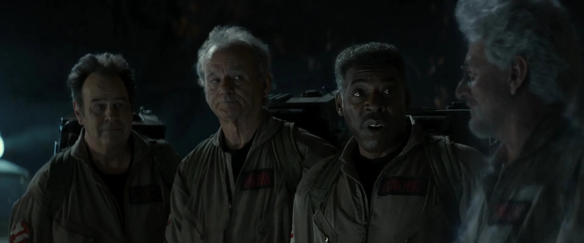 Dan Aykroyd, Bill Murray, Harold Ramis, and Ernie Hudson in Ghostbusters: Afterlife (2021)