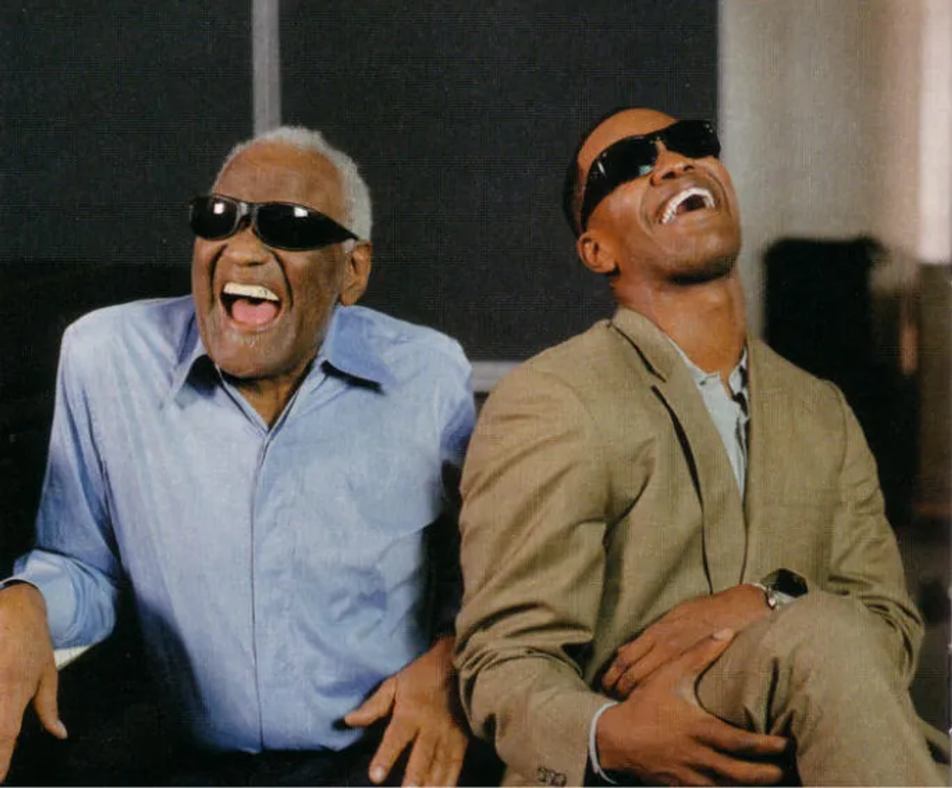 Jamie Foxx and Ray Charles in Ray (2004)