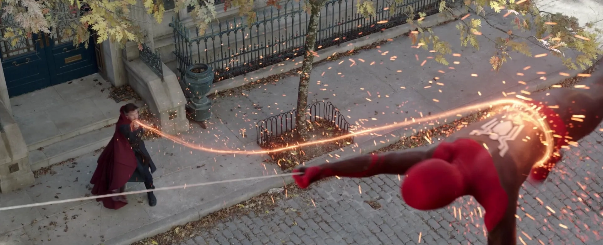 Benedict Cumberbatch and Tom Holland in Spider-Man: No Way Home (2021)