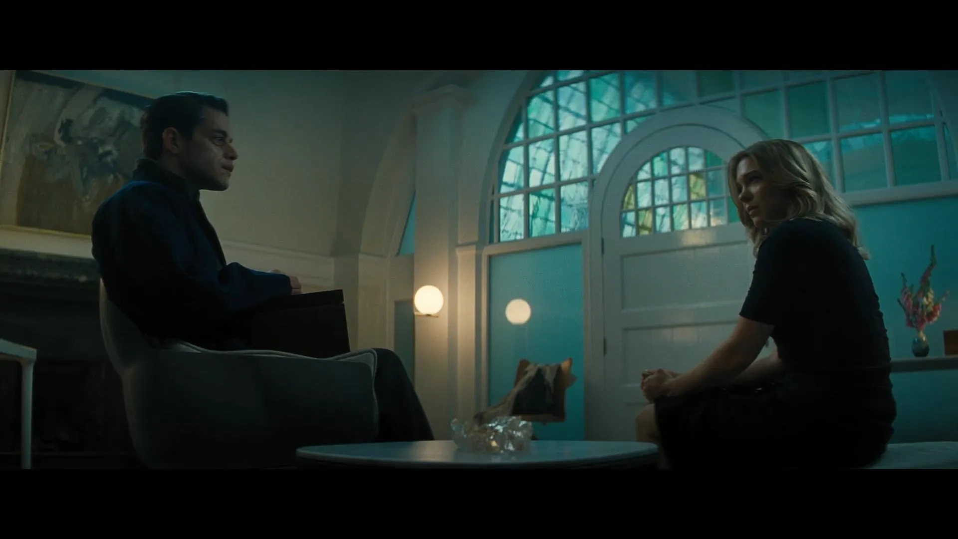 Rami Malek and Léa Seydoux in No Time to Die (2021)