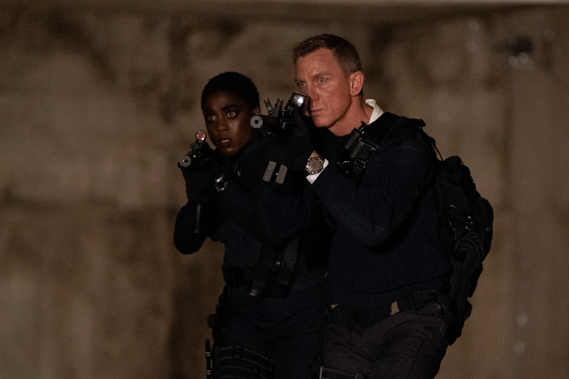 Daniel Craig and Lashana Lynch in No Time to Die (2021)