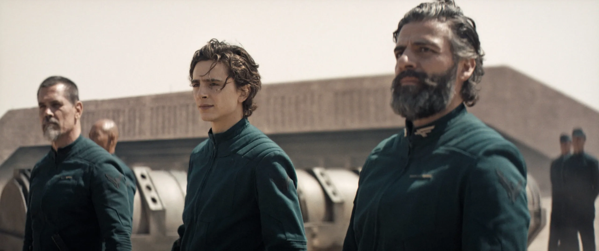 Josh Brolin, Oscar Isaac, and Timothée Chalamet in Dune (2021)