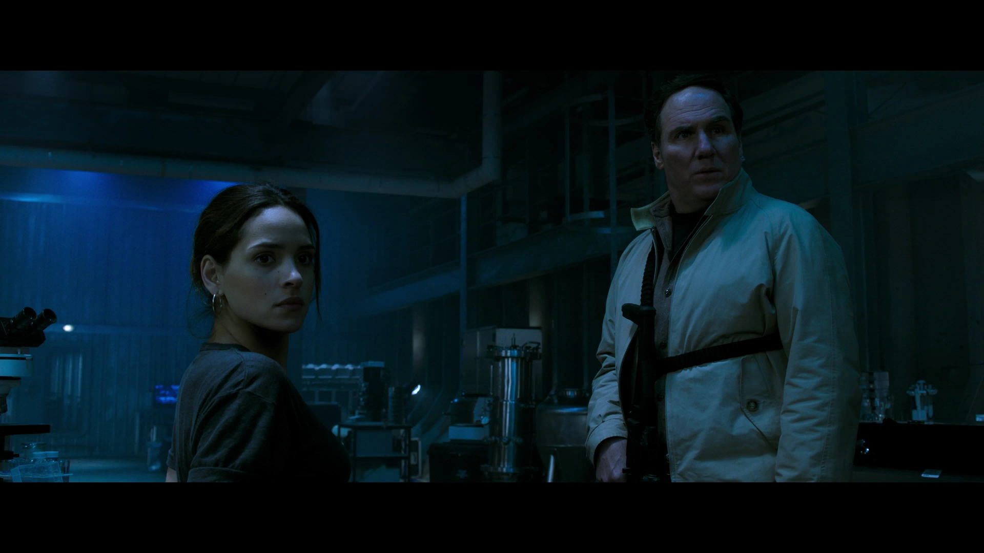 Corey Johnson and Adria Arjona in Morbius (2022)