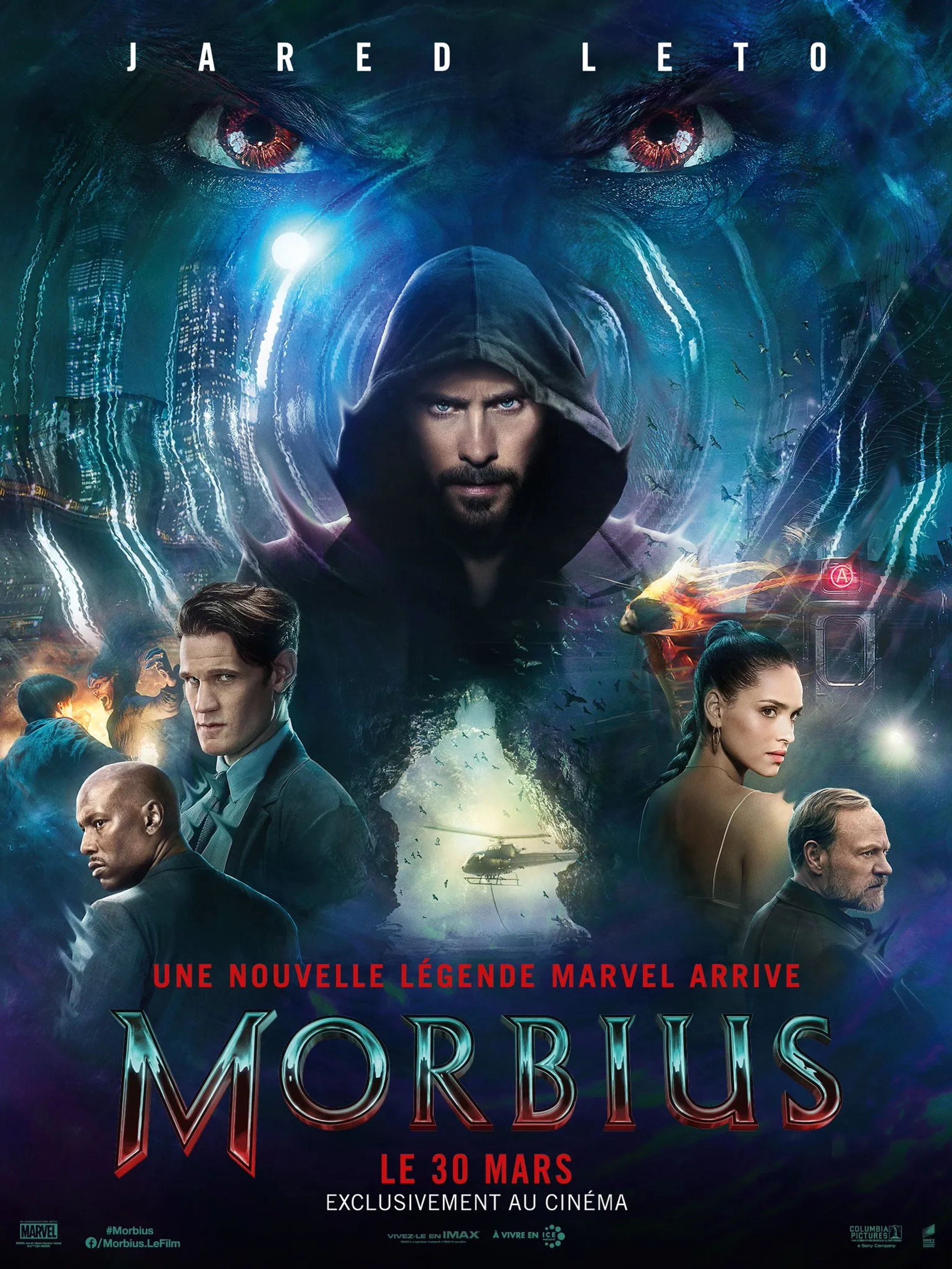 Jared Leto, Jared Harris, Tyrese Gibson, Matt Smith, and Adria Arjona in Morbius (2022)