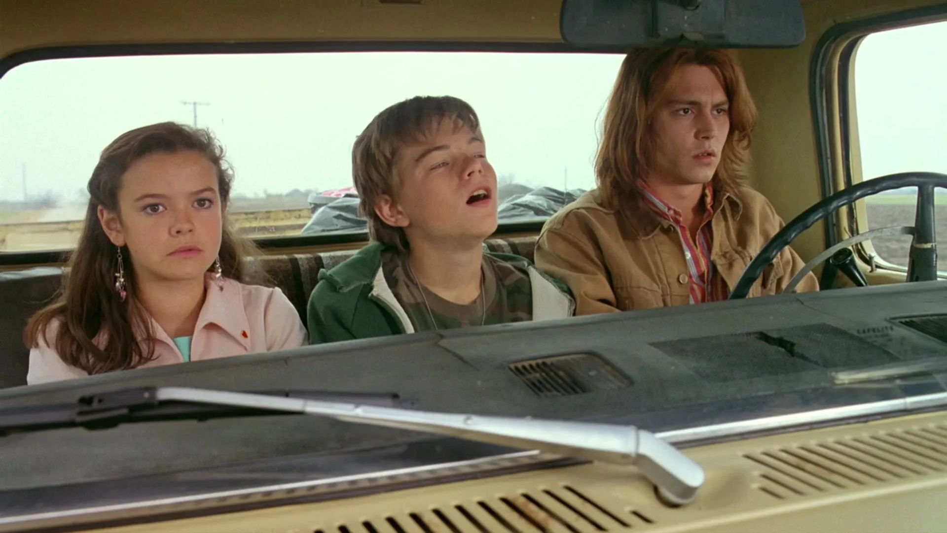 Johnny Depp, Leonardo DiCaprio, and Mary Kate Schellhardt in What's Eating Gilbert Grape (1993)