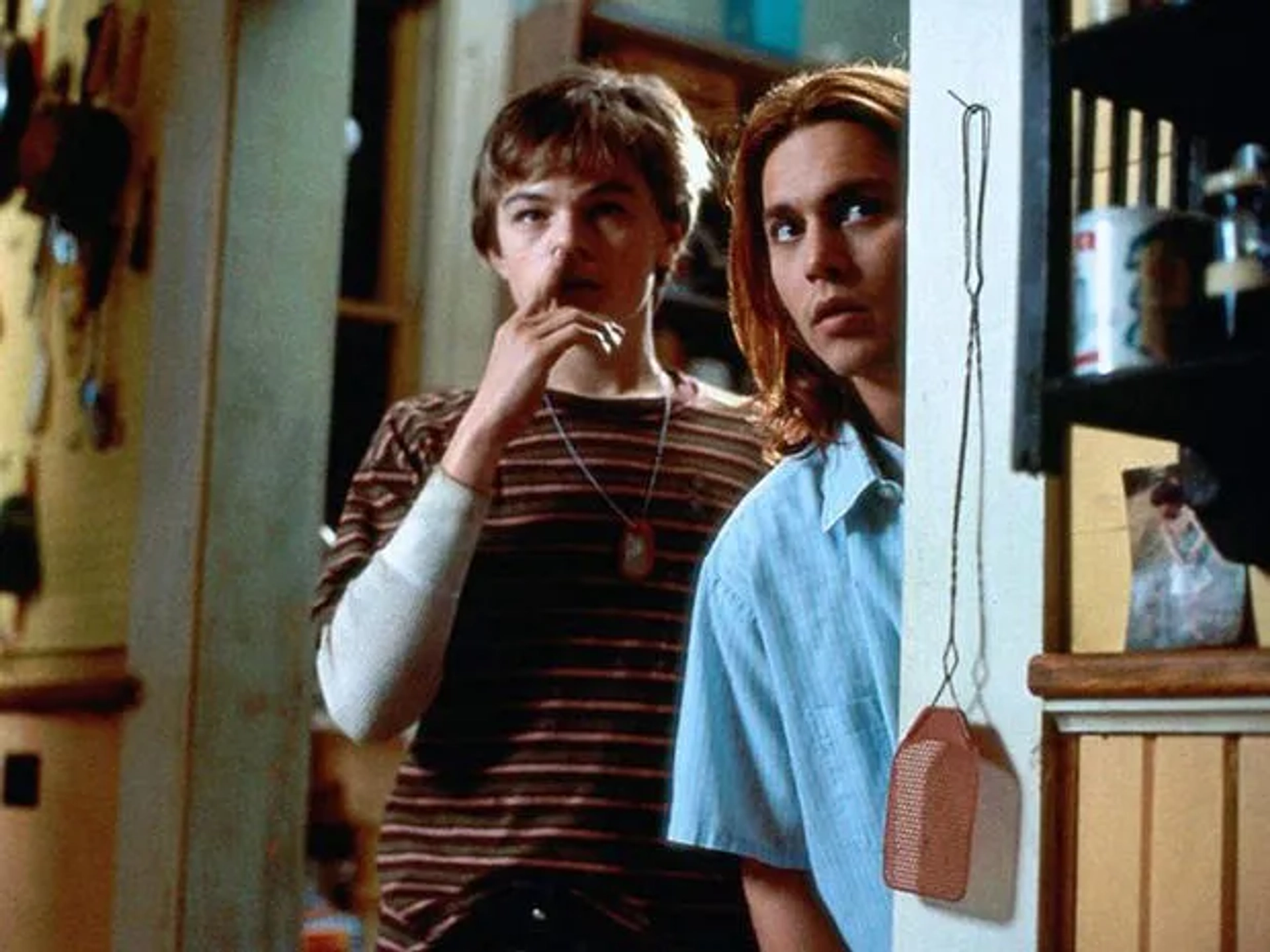 Johnny Depp and Leonardo DiCaprio in What's Eating Gilbert Grape (1993)