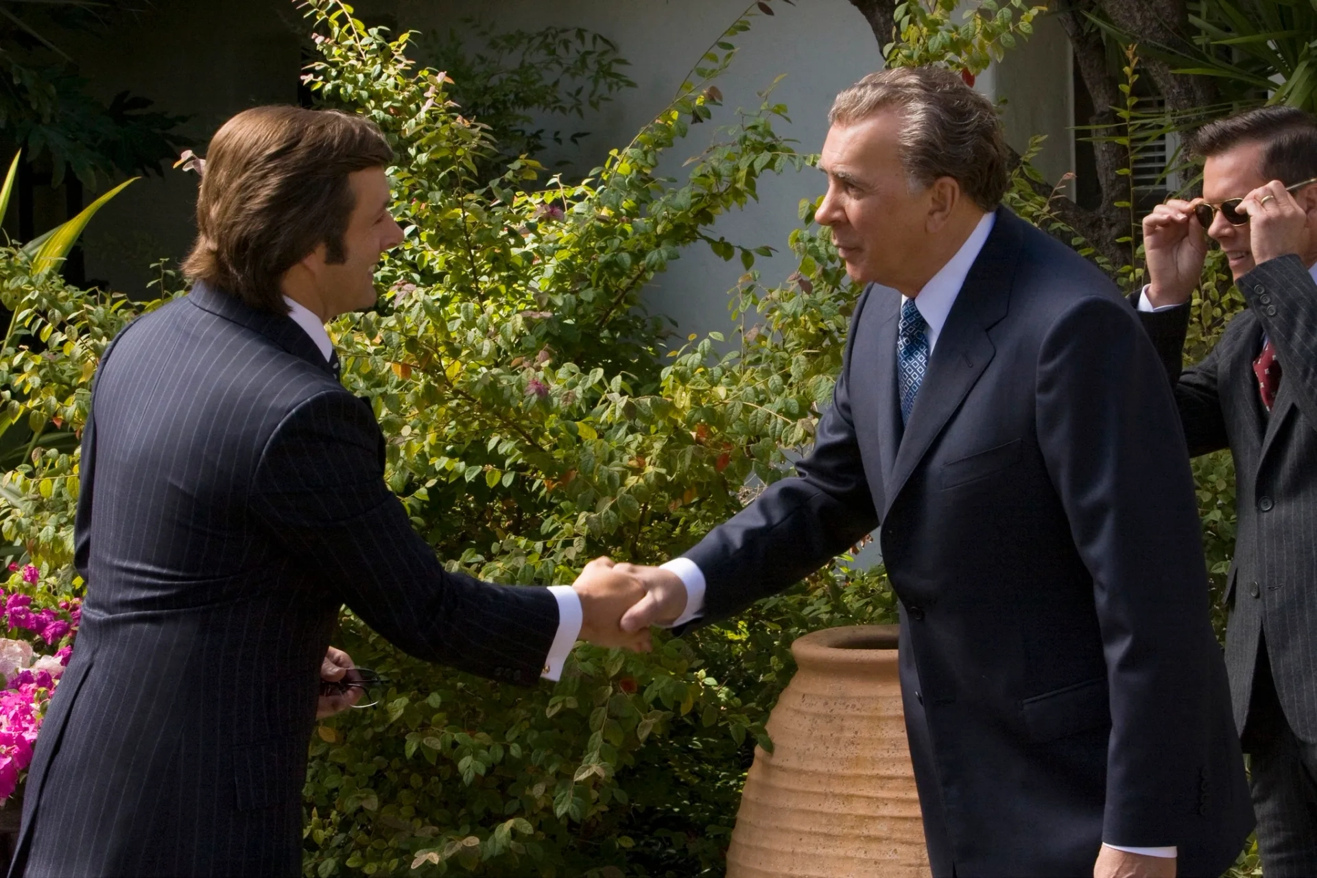 Kevin Bacon, Frank Langella, and Michael Sheen in Frost/Nixon (2008)