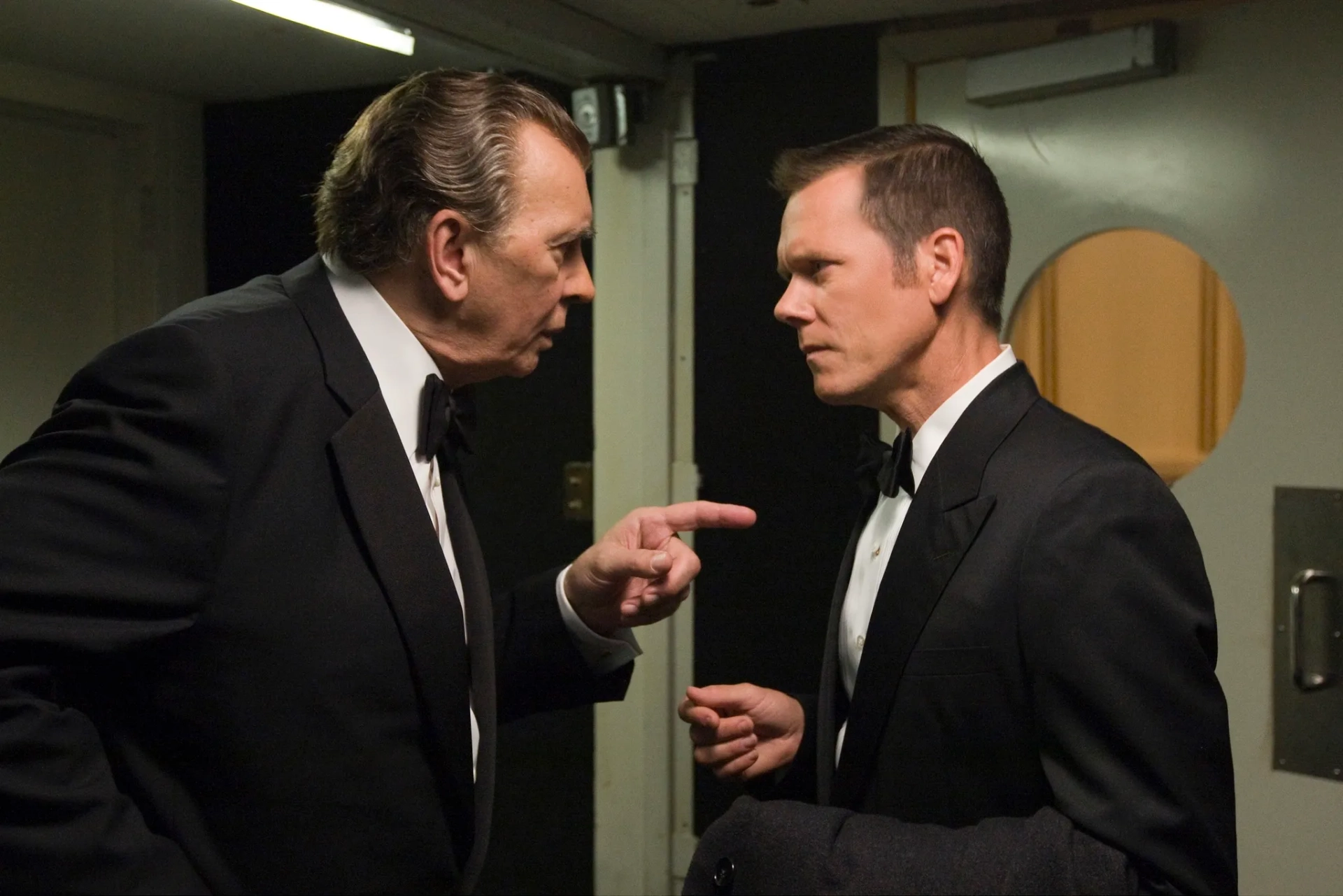 Kevin Bacon and Frank Langella in Frost/Nixon (2008)