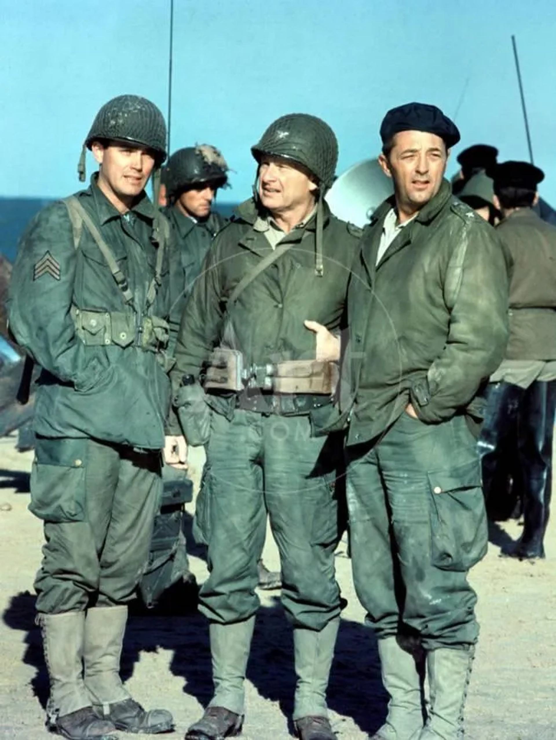 Robert Mitchum, Eddie Albert, and Jeffrey Hunter in The Longest Day (1962)