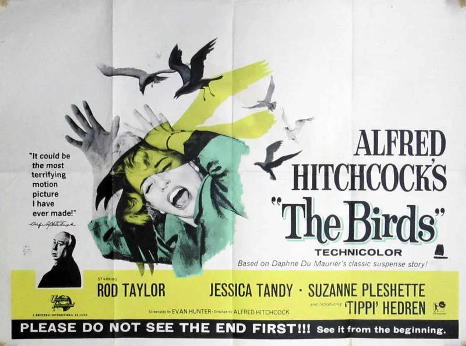 Alfred Hitchcock and Tippi Hedren in The Birds (1963)