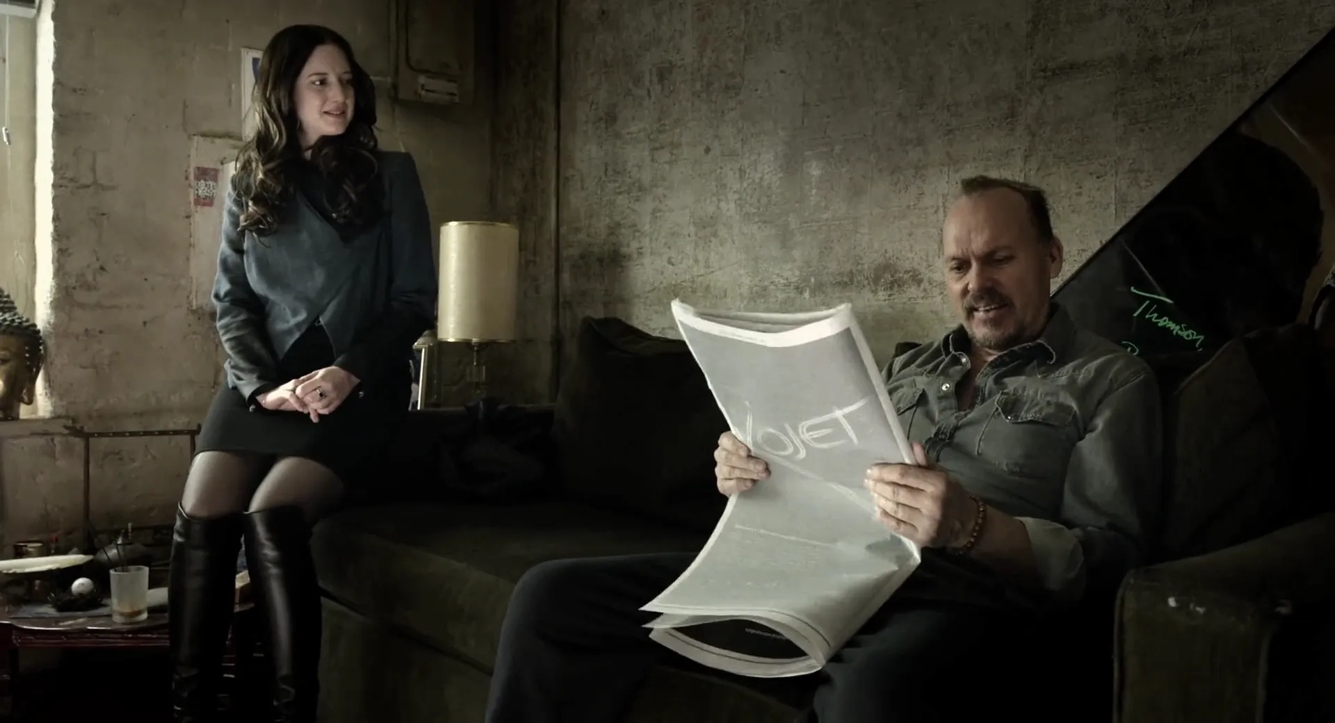 Michael Keaton and Andrea Riseborough in Birdman or (The Unexpected Virtue of Ignorance) (2014)
