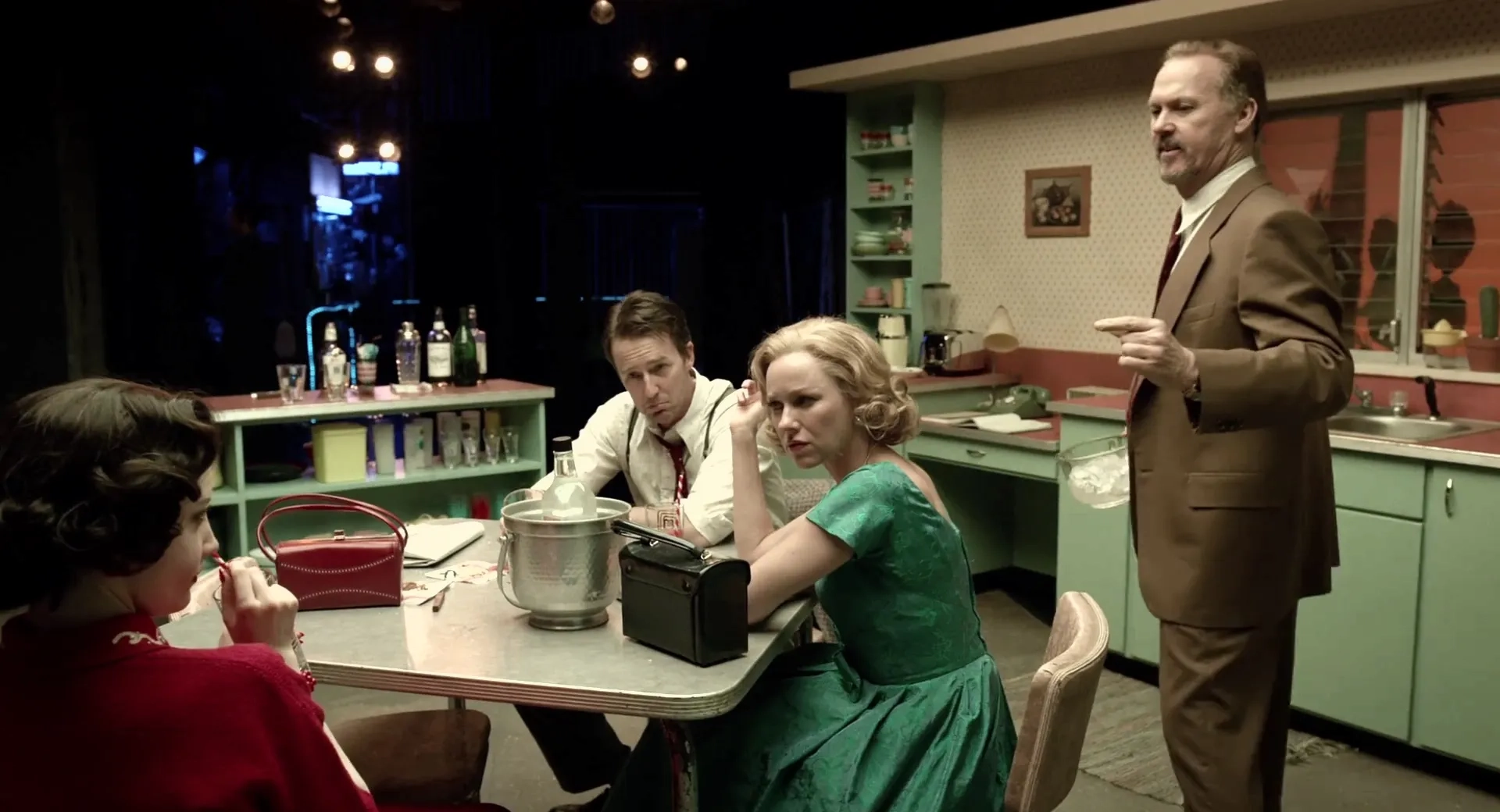 Michael Keaton, Edward Norton, Naomi Watts, and Andrea Riseborough in Birdman or (The Unexpected Virtue of Ignorance) (2014)