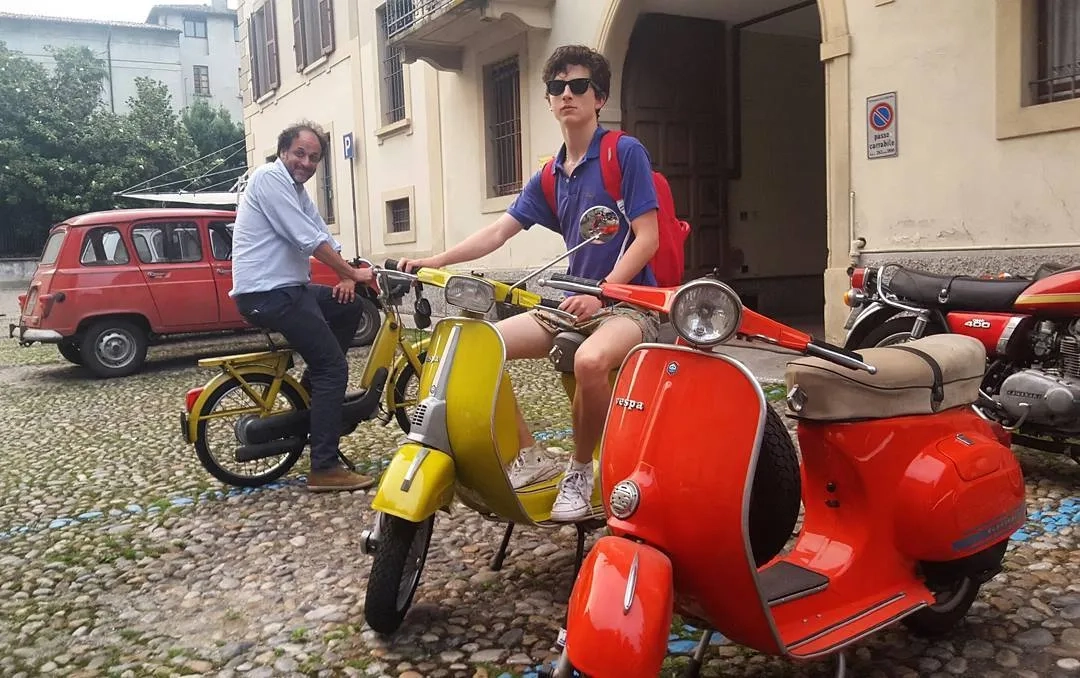 Luca Guadagnino and Timothée Chalamet in Call Me by Your Name (2017)