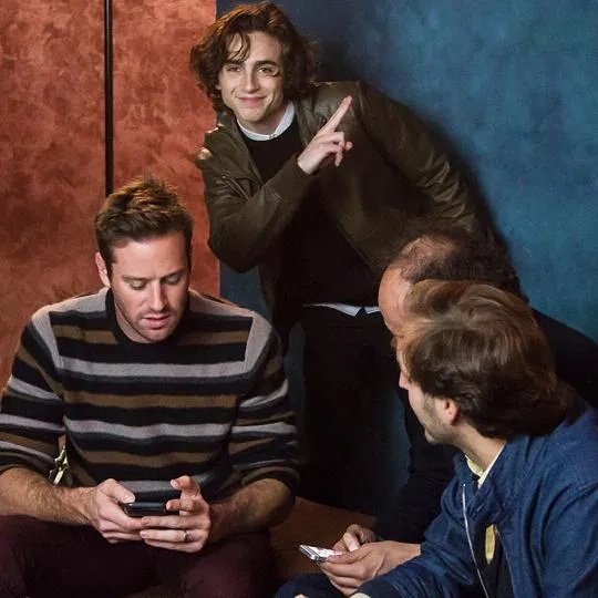 Luca Guadagnino, Armie Hammer, and Timothée Chalamet at an event for Call Me by Your Name (2017)