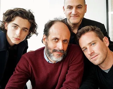 Luca Guadagnino, Michael Stuhlbarg, Armie Hammer, and Timothée Chalamet at an event for Call Me by Your Name (2017)