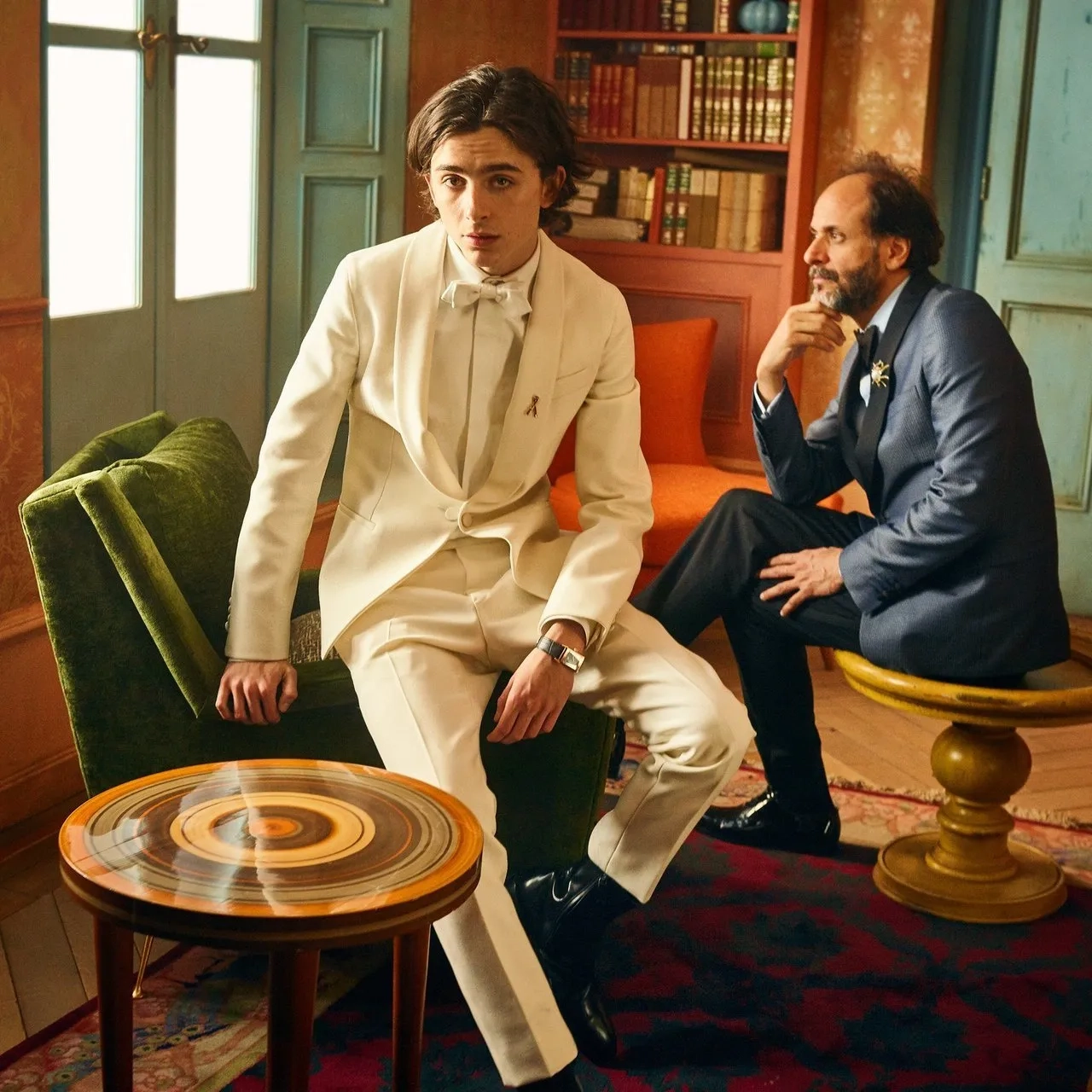 Luca Guadagnino and Timothée Chalamet at an event for Call Me by Your Name (2017)
