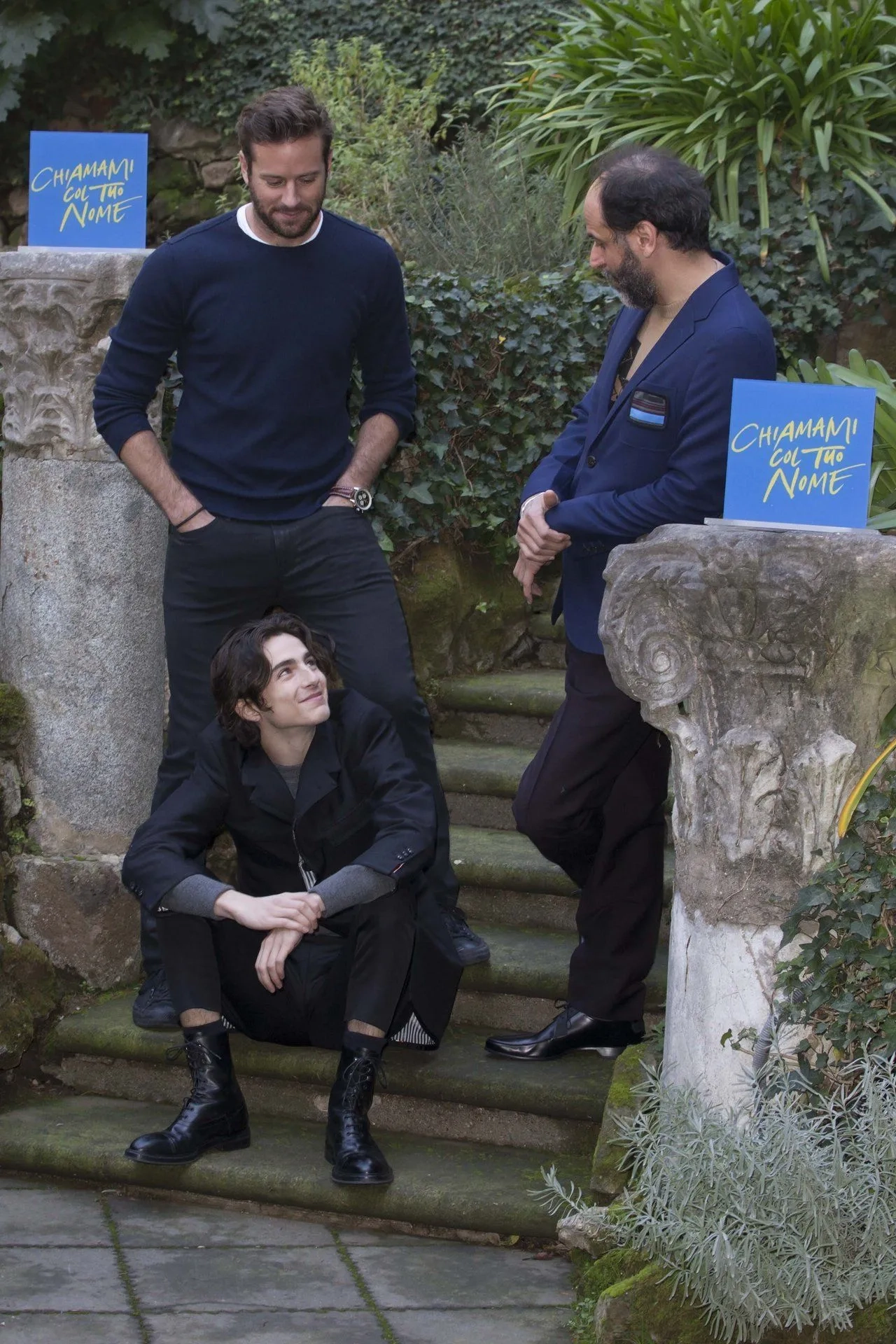 Luca Guadagnino, Armie Hammer, and Timothée Chalamet at an event for Call Me by Your Name (2017)