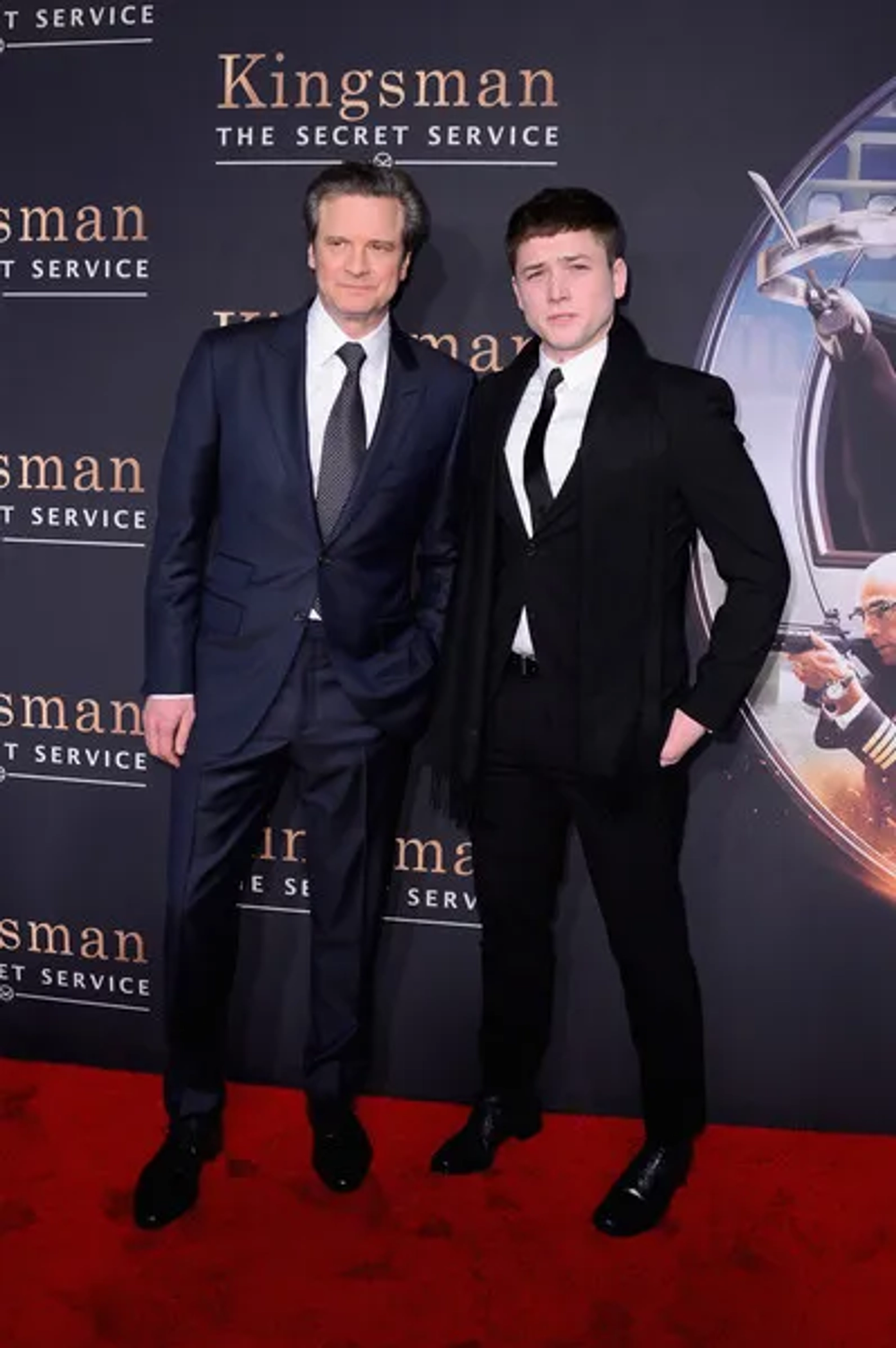 Colin Firth and Taron Egerton at an event for Kingsman: The Secret Service (2014)