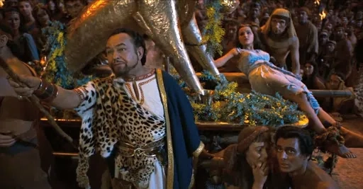 Edward G. Robinson, John Compton, and Debra Paget in The Ten Commandments (1956)