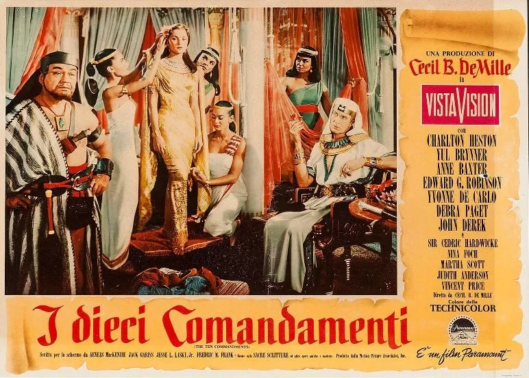 Edward G. Robinson, Vincent Price, and Debra Paget in The Ten Commandments (1956)