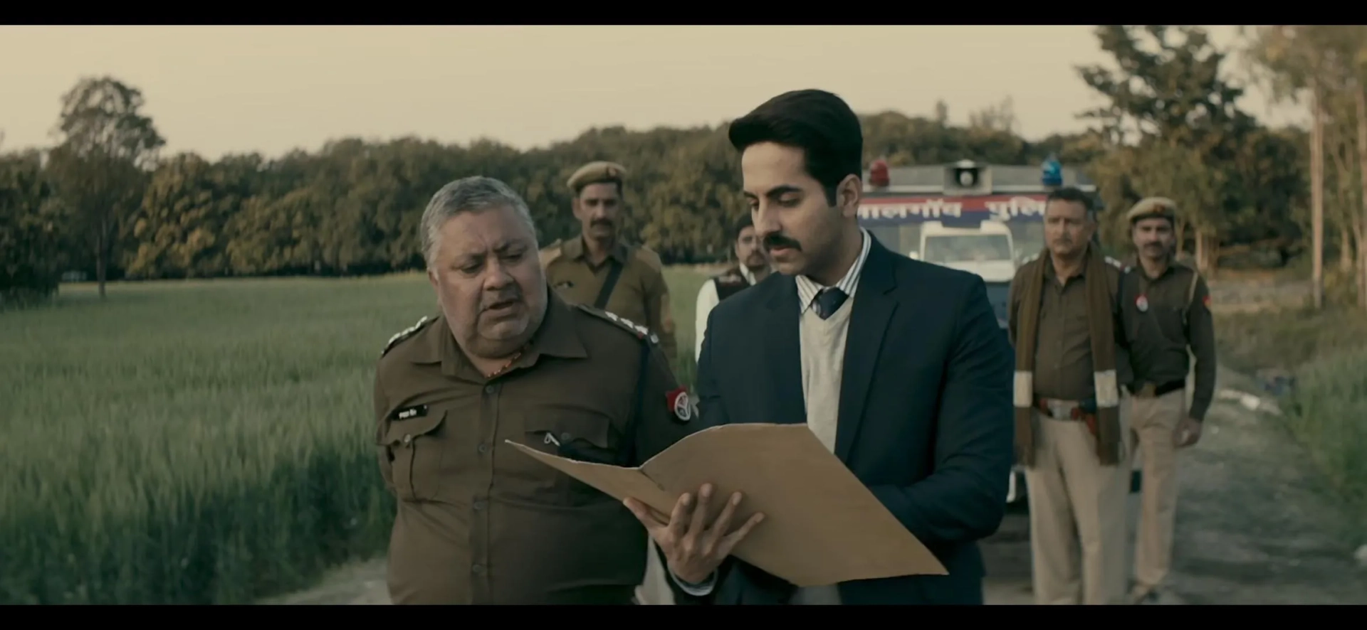 Manoj Pahwa, Kumud Mishra, Sushil Pandey, and Ayushmann Khurrana in Article 15 (2019)