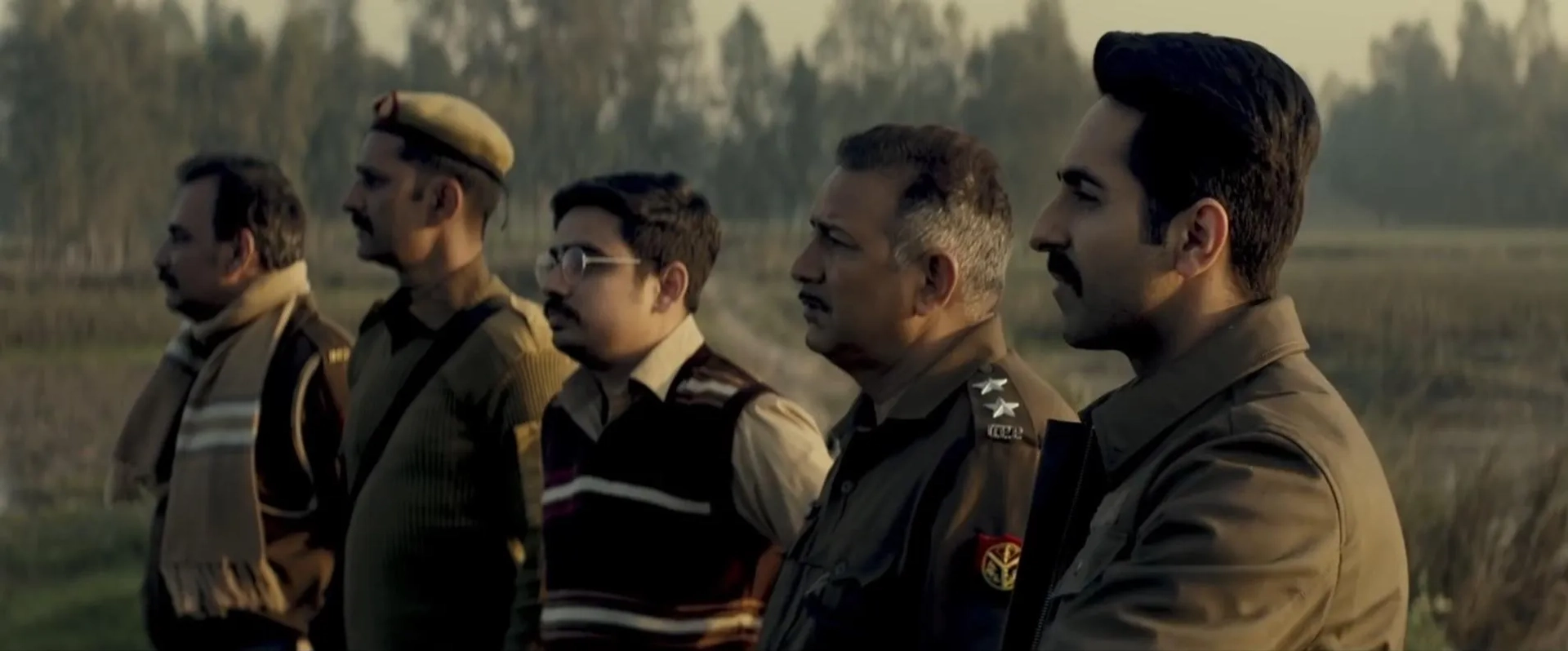 Kumud Mishra, Shubhrajyoti Barat, Sushil Pandey, Ashish Verma, and Ayushmann Khurrana in Article 15 (2019)