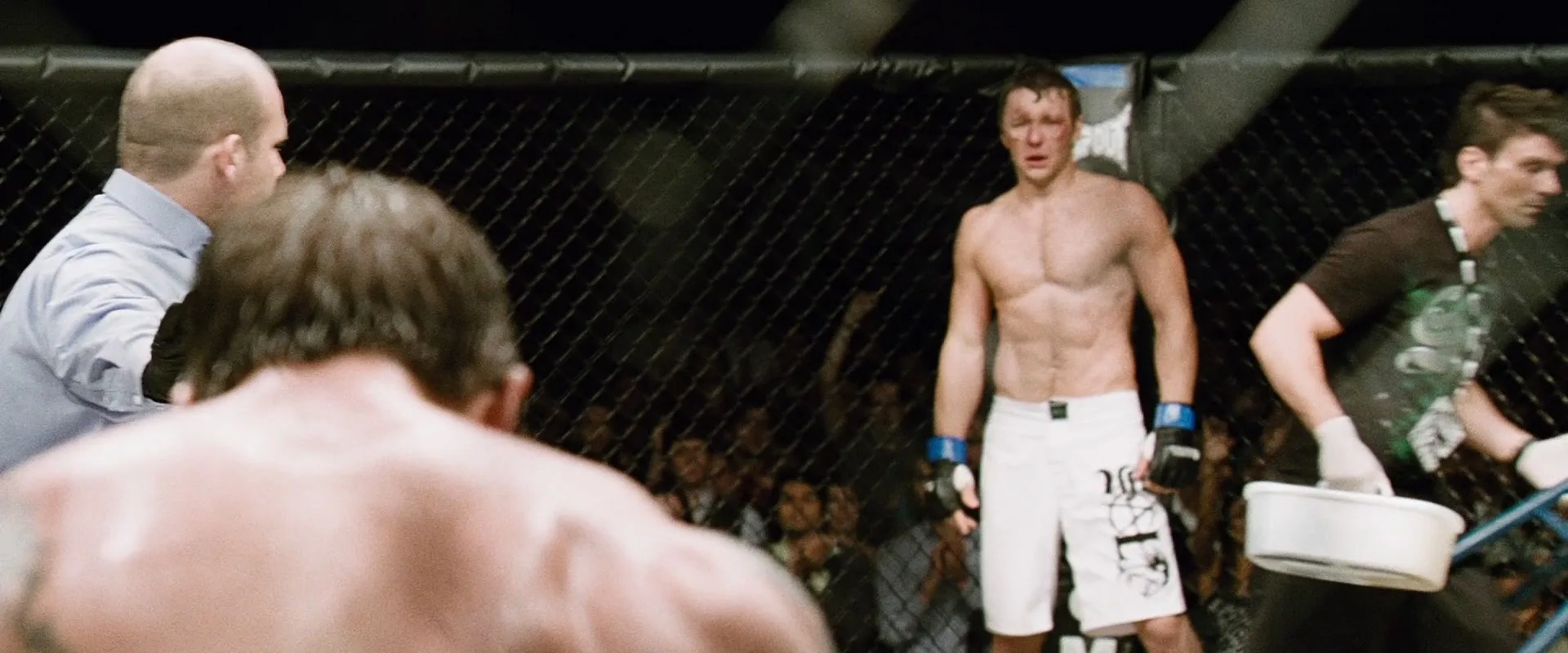 Joel Edgerton, Frank Grillo, and Tom Hardy in Warrior (2011)