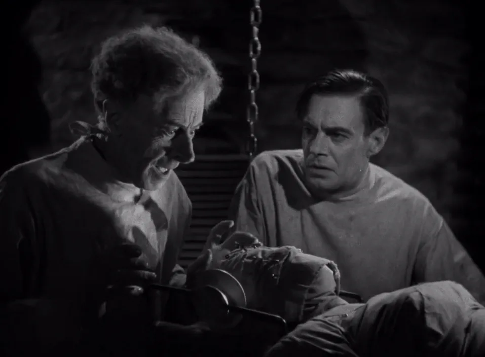 Elsa Lanchester, Colin Clive, and Ernest Thesiger in Bride of Frankenstein (1935)