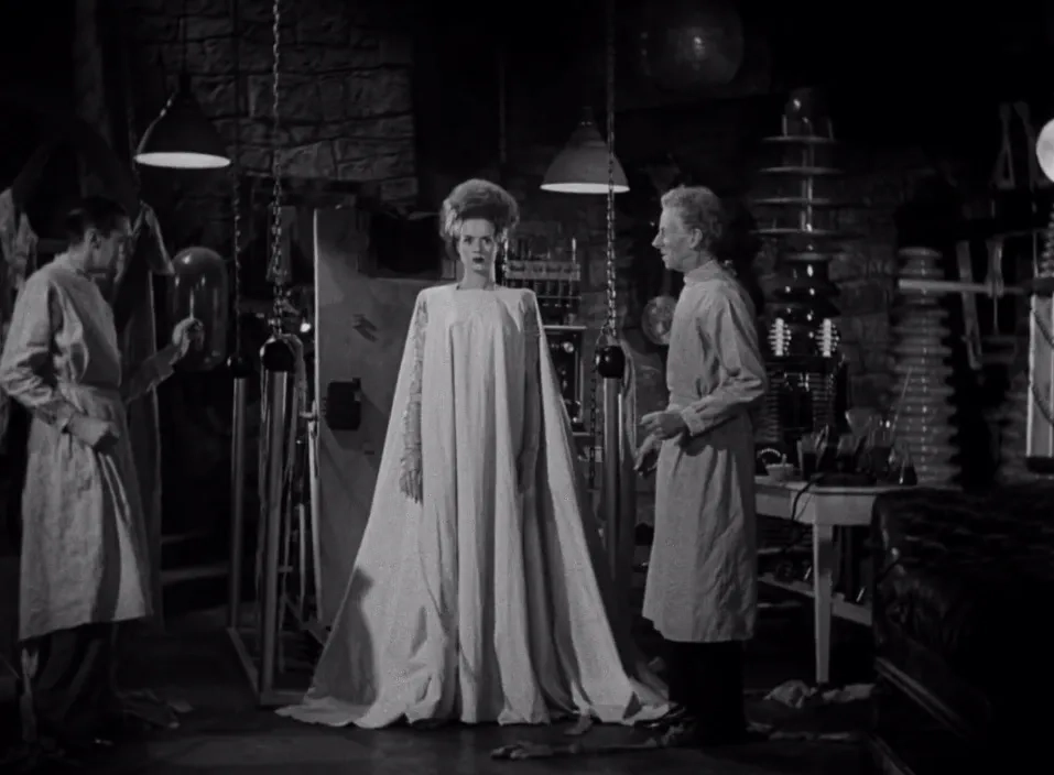 Elsa Lanchester, Colin Clive, and Ernest Thesiger in Bride of Frankenstein (1935)