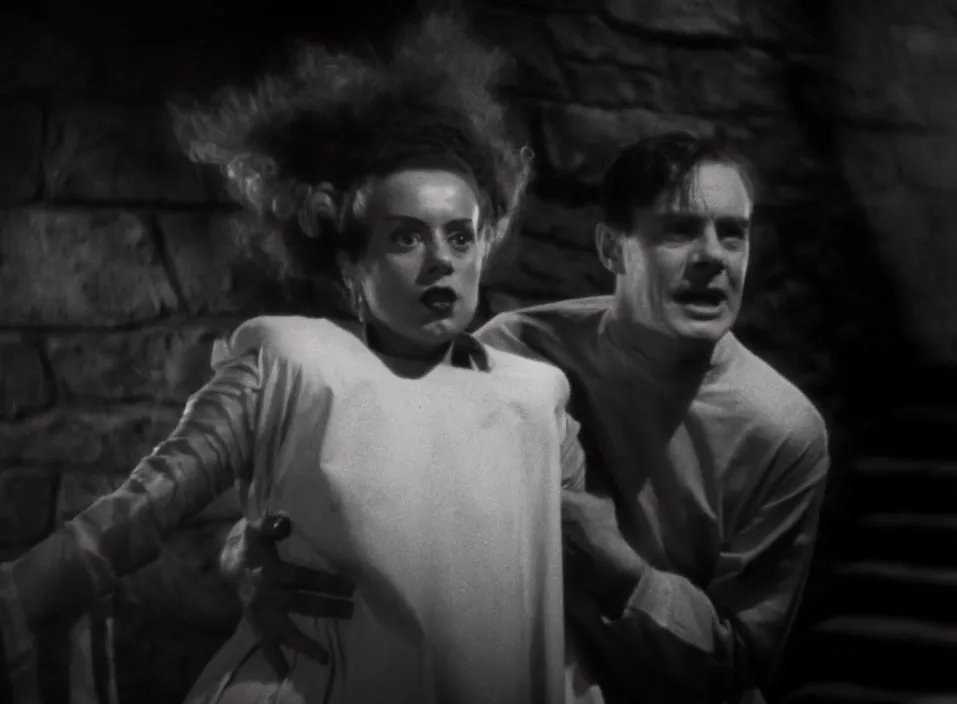 Elsa Lanchester and Colin Clive in Bride of Frankenstein (1935)