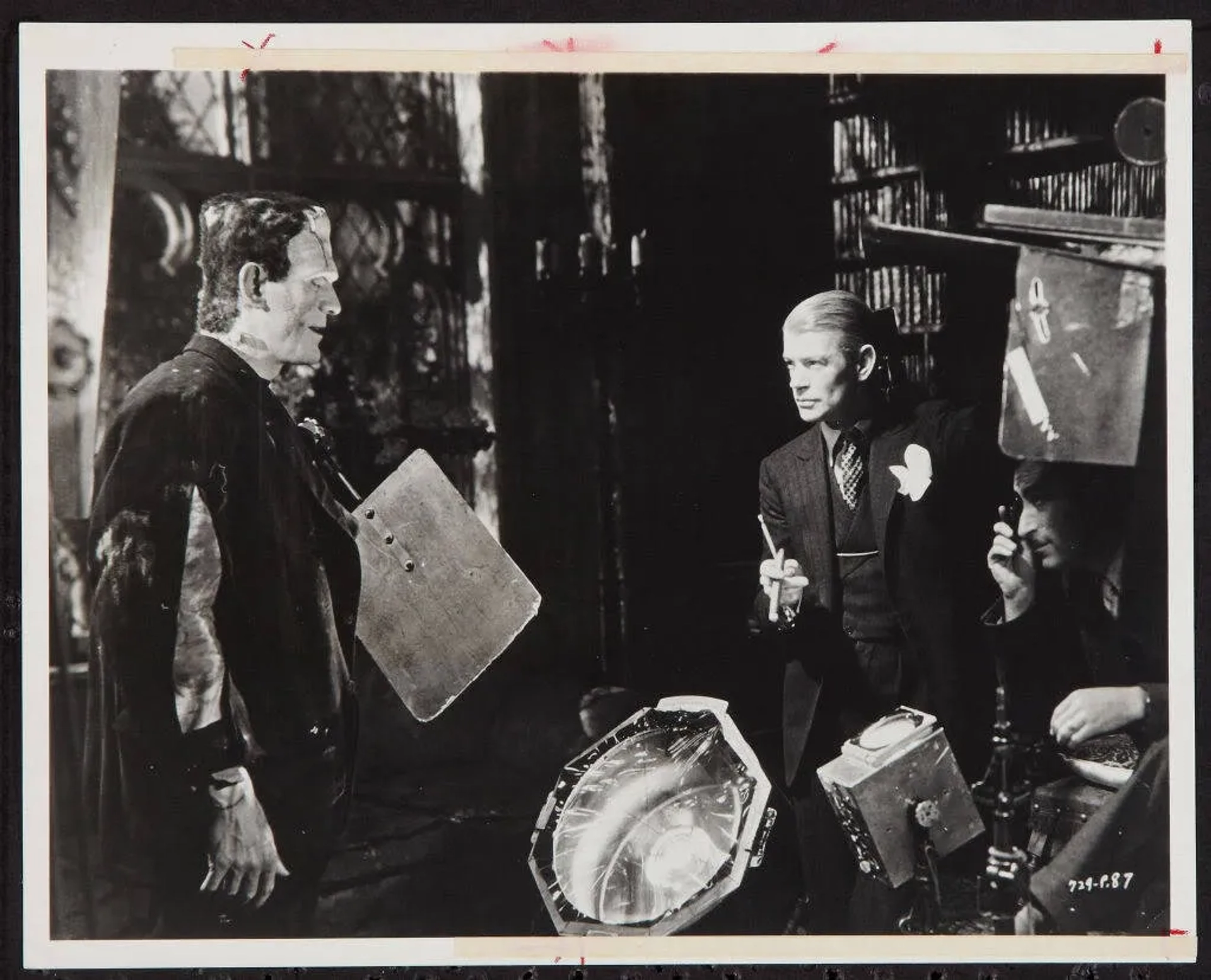 Boris Karloff and James Whale in The Bride of Frankenstein (1935)